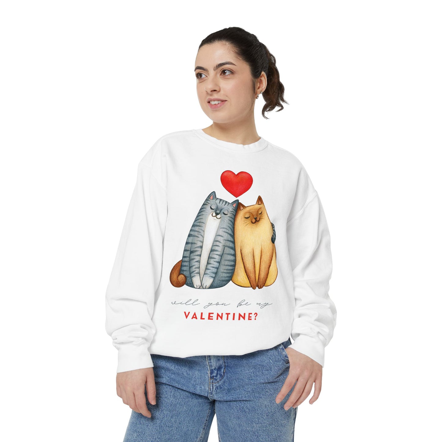 Love Cats Unisex Sweatshirt - Perfect for Valentine's Day