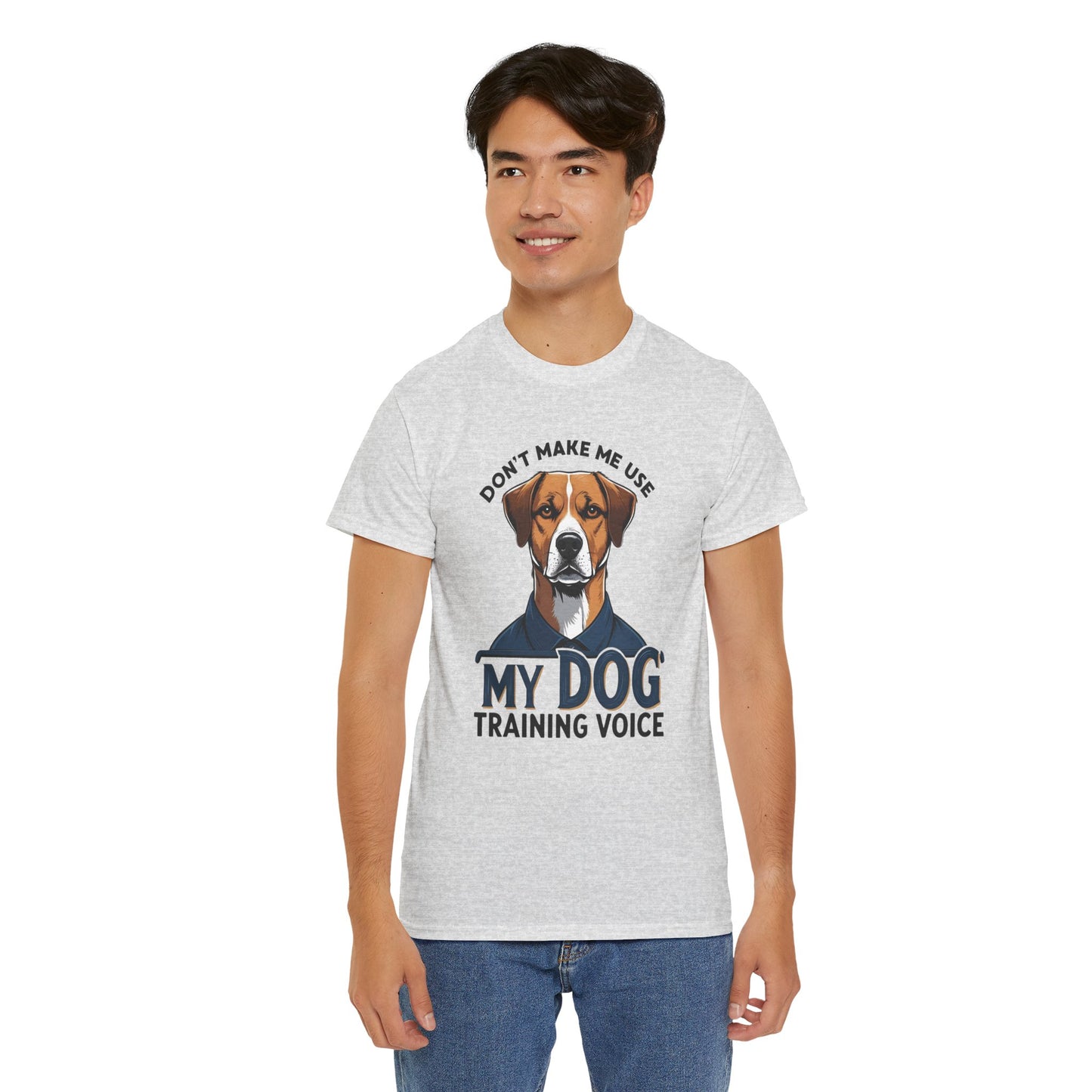 Dog Training T-Shirt - Don't Make Me Use My Dog Training Voice | Perfect Gift for Dog Owners, Casual Wear, Funny Dog Humor Shirt, Pet Training Apparel