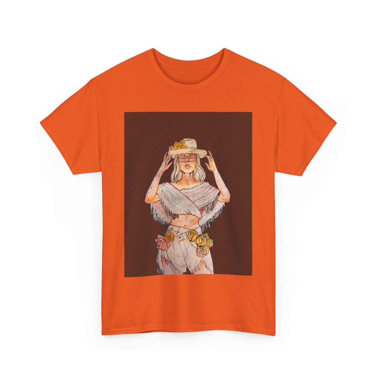 Bohemian Vibes Unisex Heavy Cotton Vintage Tee, Casual Wear, Summer Style Shirt, Gift for Her, Festival Outfit, Art-Inspired Apparel