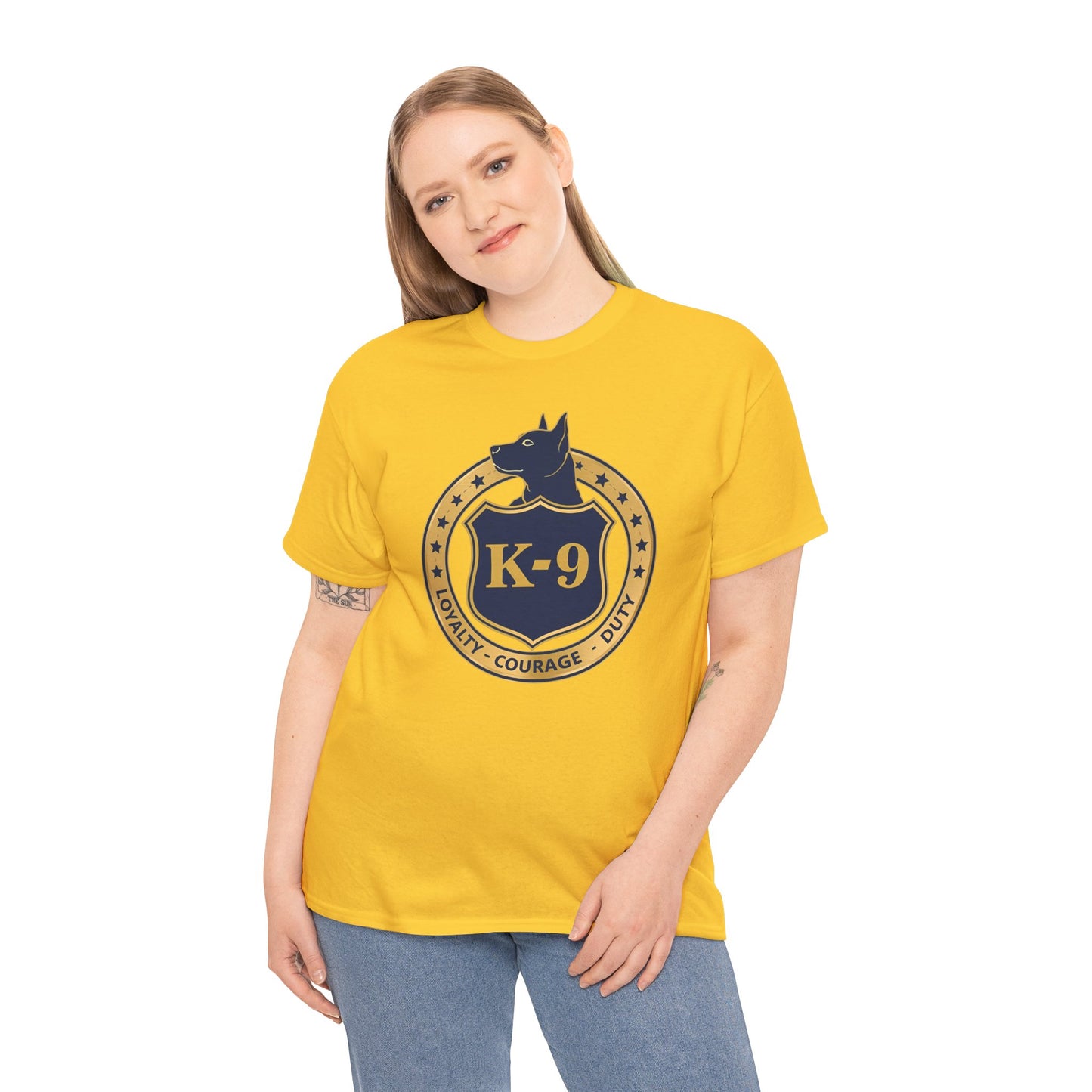 K-9 Police Unisex Heavy Cotton Tee - Loyalty Courage Duty | Dog Lover Gift, Law Enforcement Apparel, Dog Training Shirt