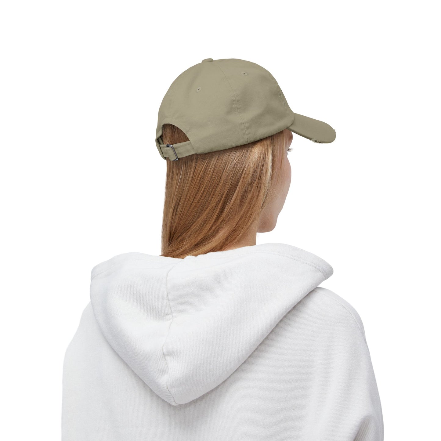 Unisex Distressed Cap Featuring a Trainer Leading German Shepherd, Dog Trainer Gift