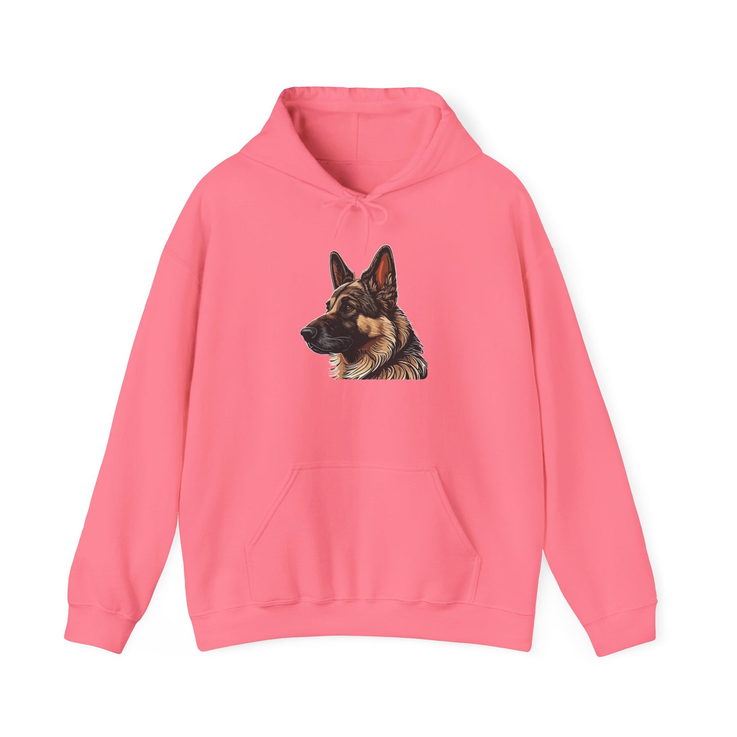 Unisex Dog Lover Hoodie With a Close Up Graphic of Black and Tan German Shepherd