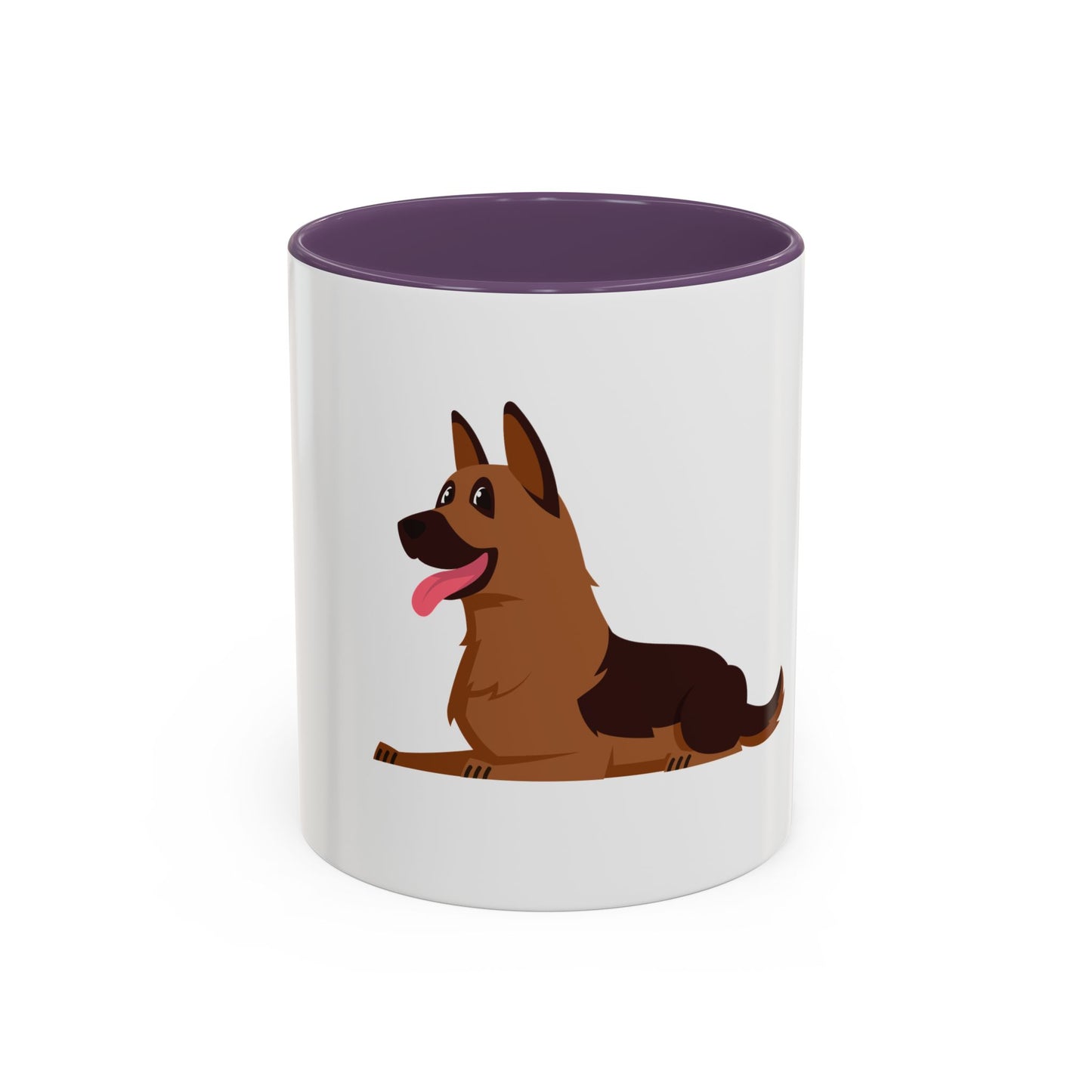 Accent Coffee Dog Lover Mug With a Cartoon of Cute German Shepherd