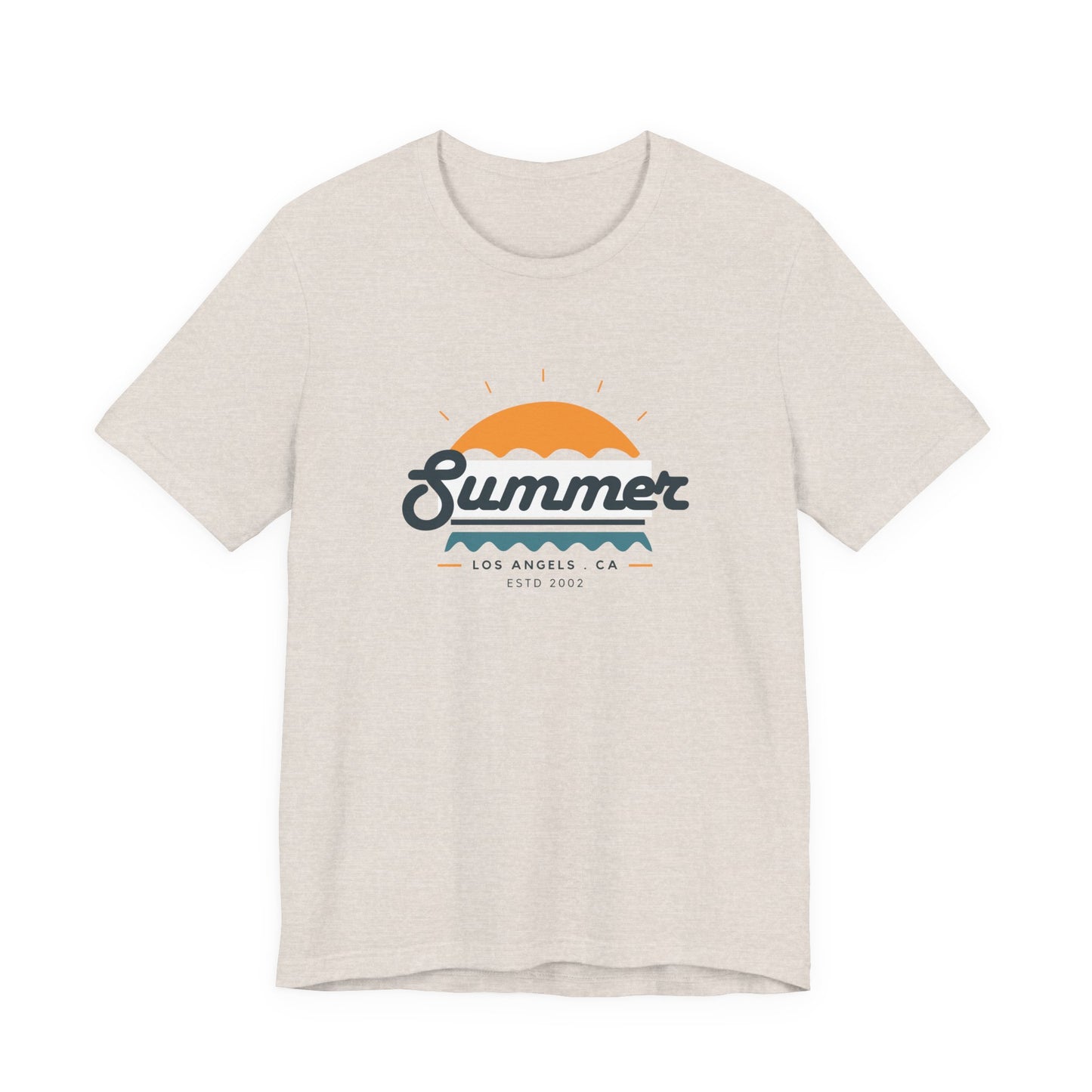 Summer Vibes Unisex Jersey Short Sleeve Tee, Beach Shirt, Casual Summer Wear, Gift for Friends, Coastal Adventure Top, LA Style Tee
