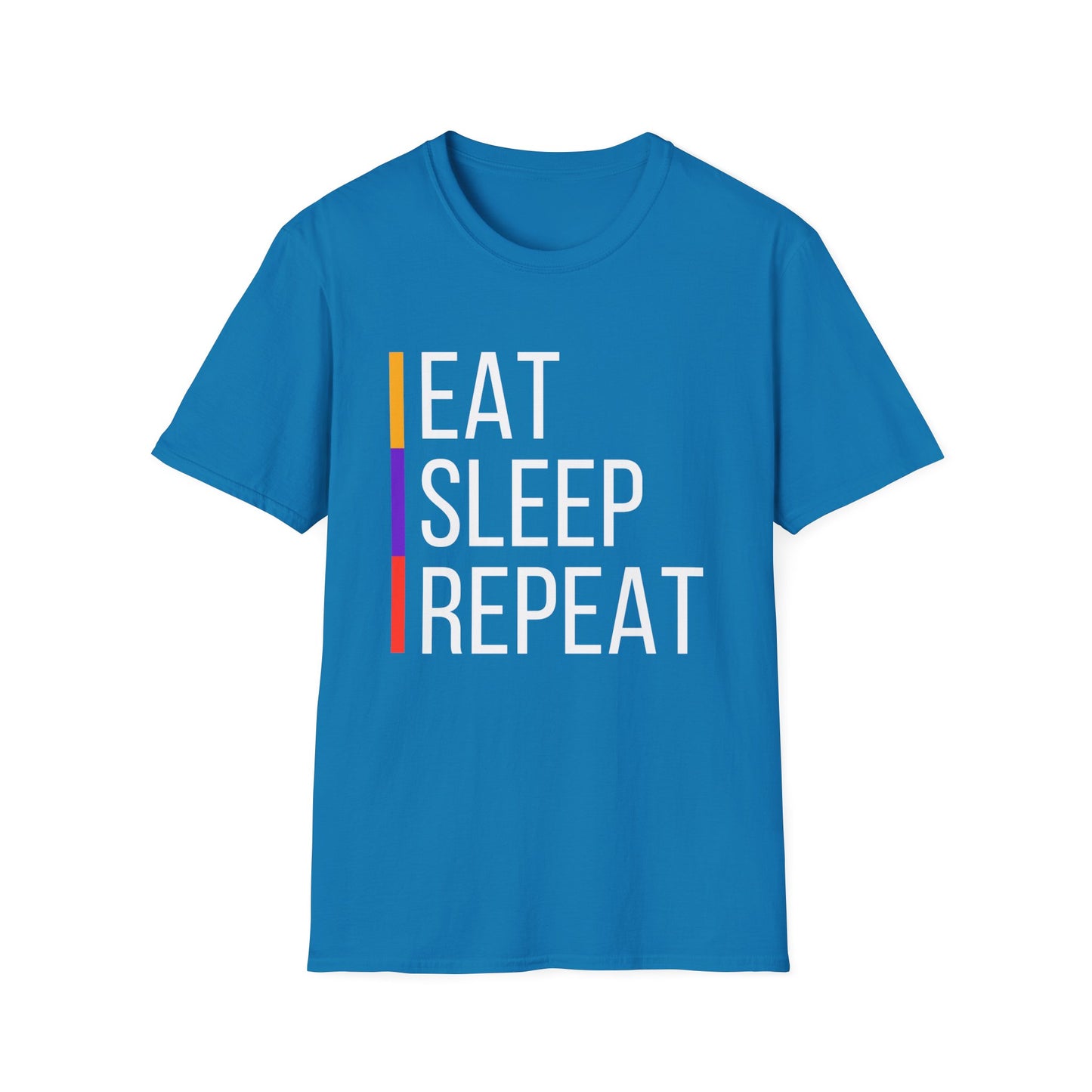 Eat Sleep Repeat Unisex Softstyle T-Shirt - Perfect for Casual Outings, Funny Gift, Relaxation Apparel, Everyday Wear, Motivational Tee