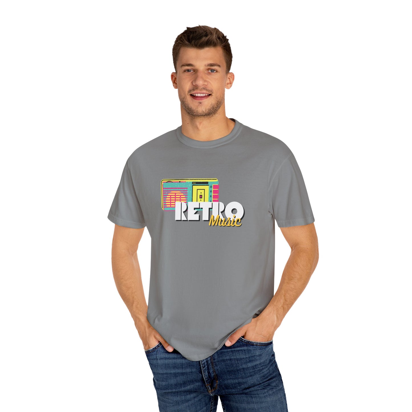 Retro Music T-Shirt, Vintage Style Tee, Unisex Garment-Dyed Shirt, Perfect for Music Lovers, Great for Festivals and Gifts