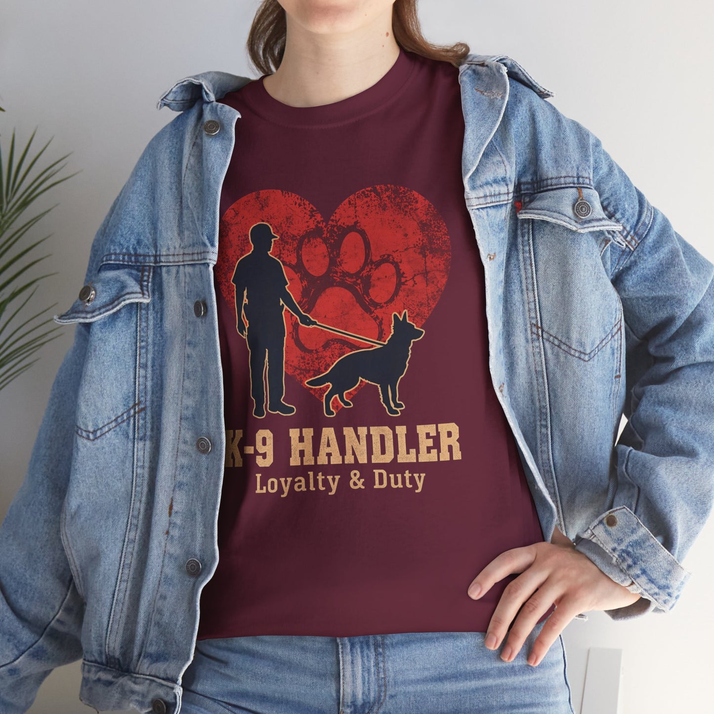 K-9 Handler Heart Tee - Loyalty & Duty, Dog Lover Gift, Pet Owner Apparel