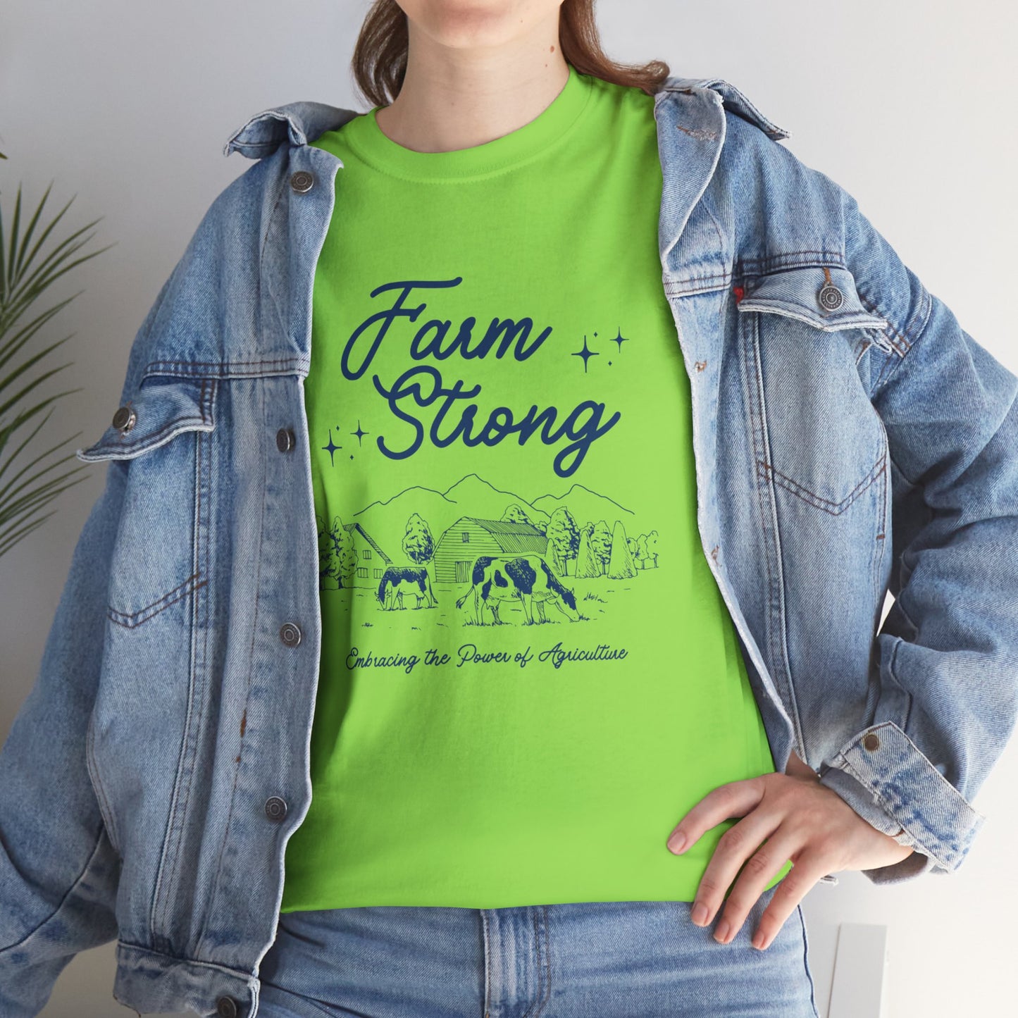 Farm Strong Unisex Cotton Tee - Embracing the Power of Agriculture, Motivational Shirt, Inspirational Tee