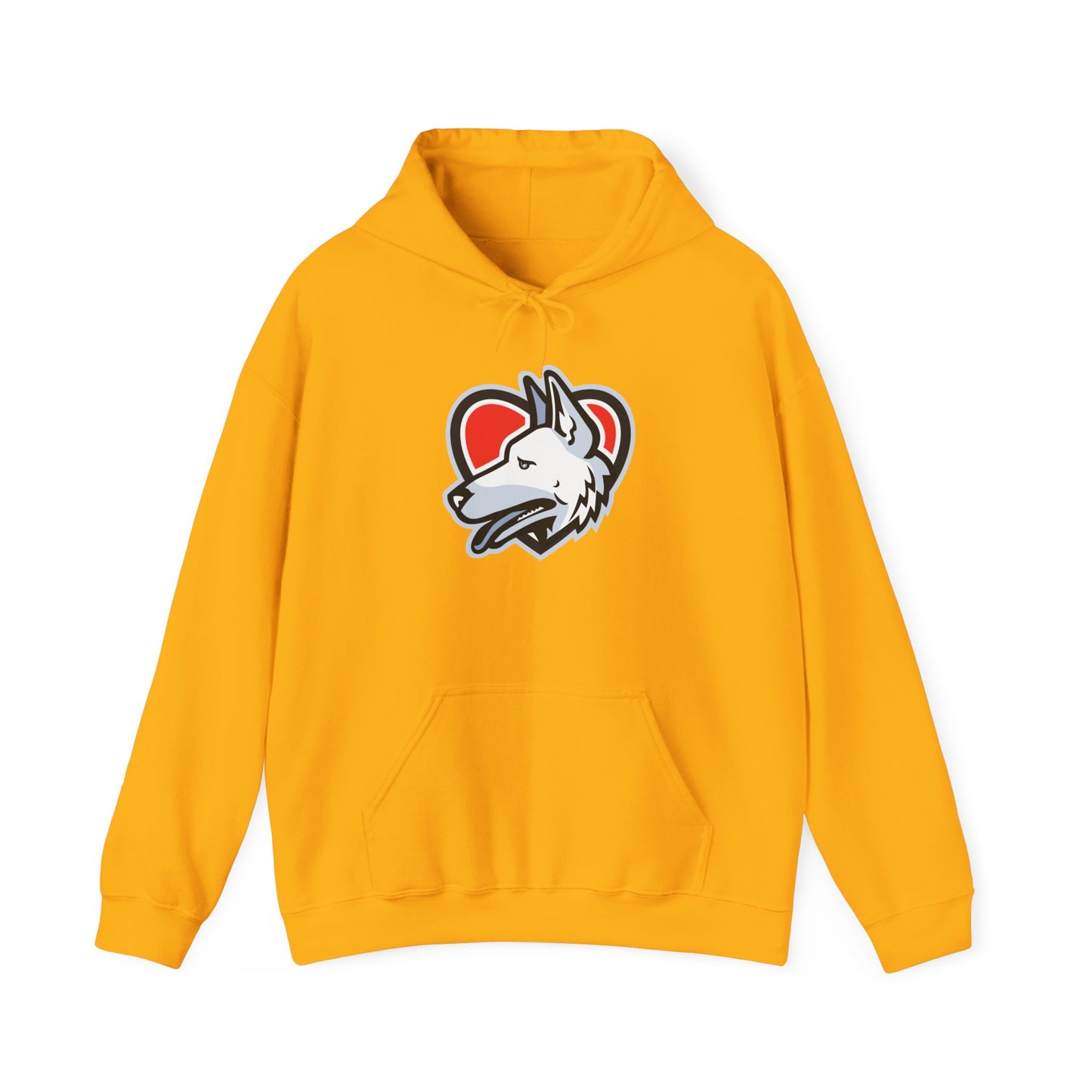 Unisex Dog Lover Hoodie With a Close Up Graphic of German Shepherd Placed Inside Red Heart