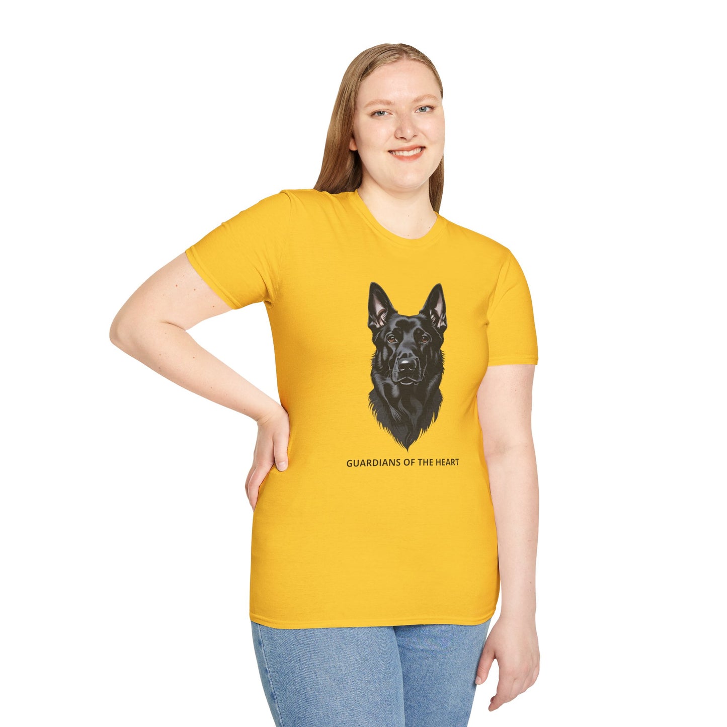 Guardians of the Heart Black German Shepherd T-Shirt, Dog Lover Shirt, Pet Memorial Tee, Unisex Animal T-Shirt, Gift for Dog Owners