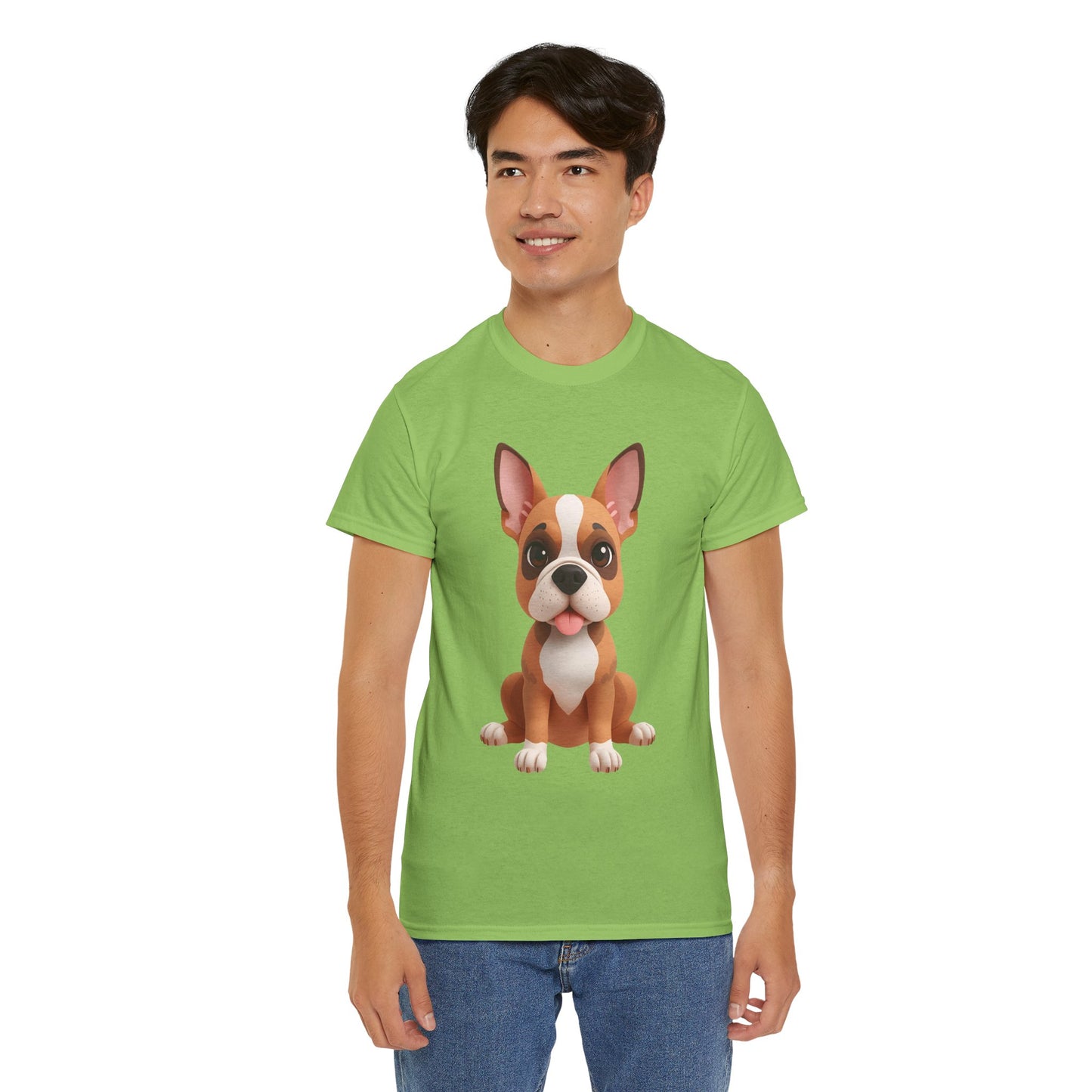 Cute 3D French Bulldog T-Shirt Unisex Heavy Cotton Tee, Dog Lover Gift