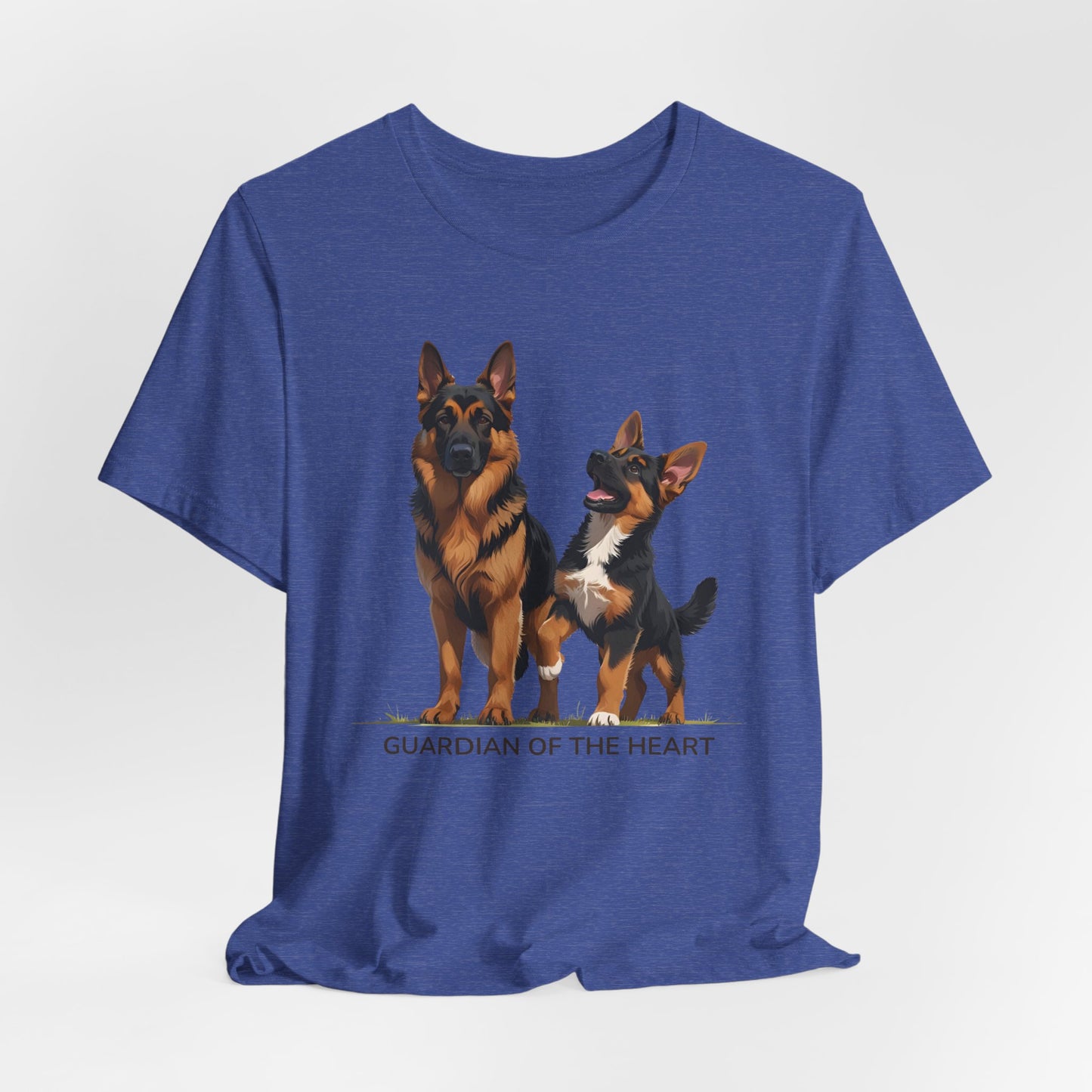 German Shepherd and Puppy Tee - Guardian of the Heart, Gifting for Pet Owners, Cute Graphic Shirt, Perfect for Birthdays, Dog-Themed Apparel