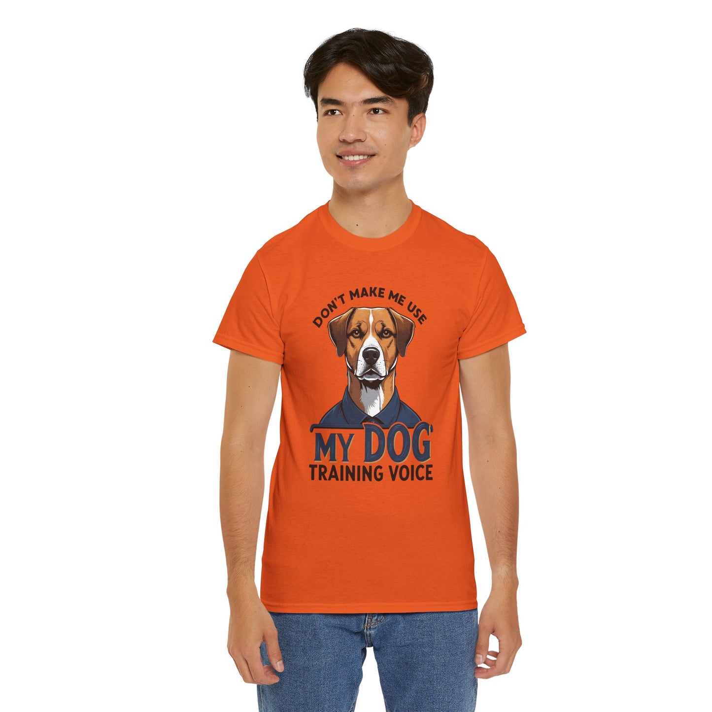 Dog Training T-Shirt - Don't Make Me Use My Dog Training Voice | Perfect Gift for Dog Owners, Casual Wear, Funny Dog Humor Shirt, Pet Training Apparel