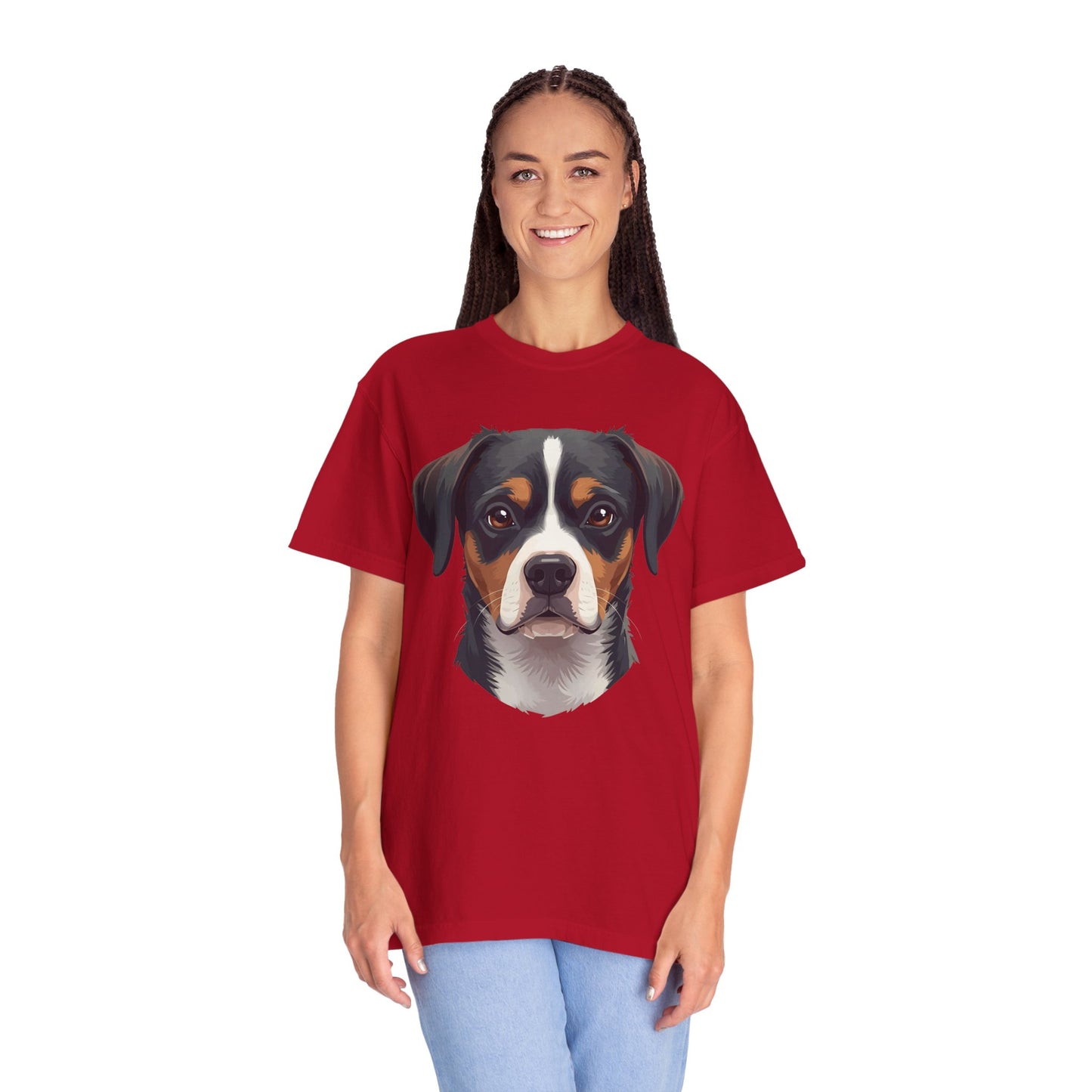 Unisex Tricolor Dog's 3D Design T-Shirt, Gift for Dog Owners, Animal Lover Apparel