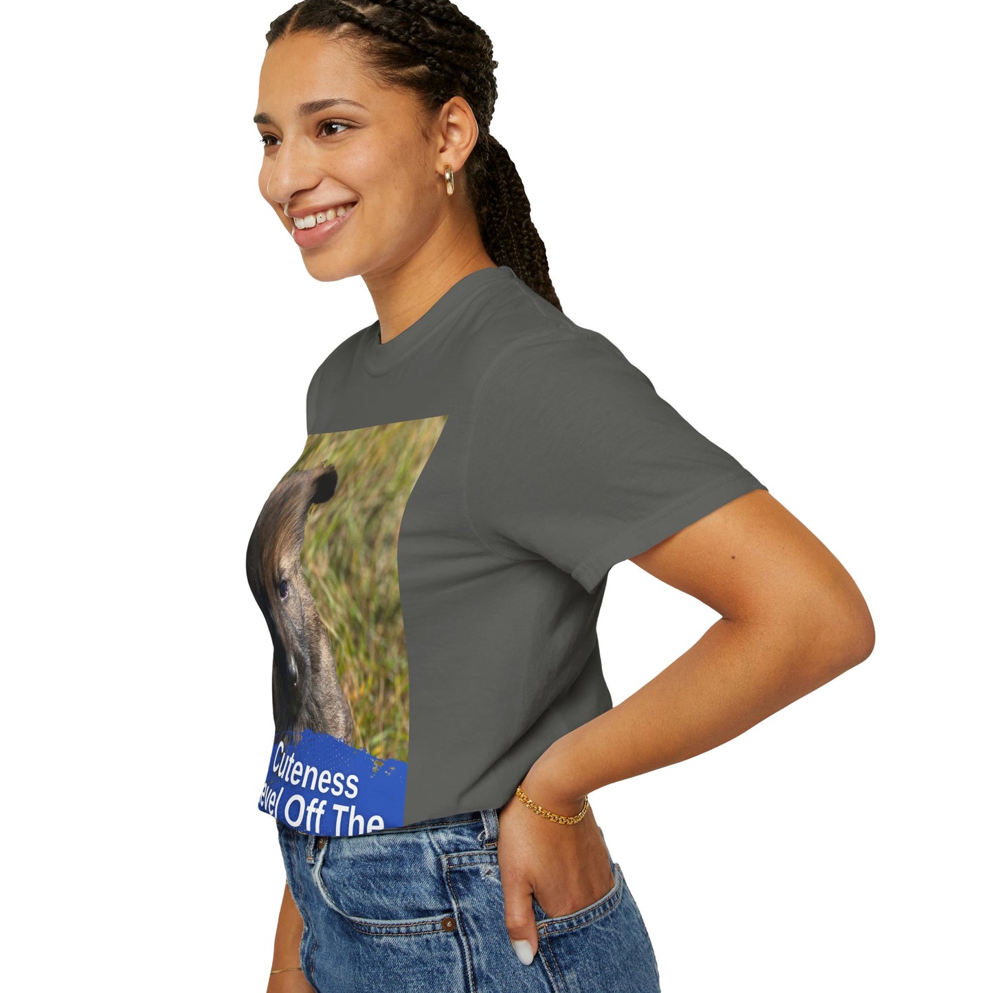 Unisex Dog Lover T-Shirt Featuring a German Shepherd Puppy and Caption Cuteness Level Off The Charts