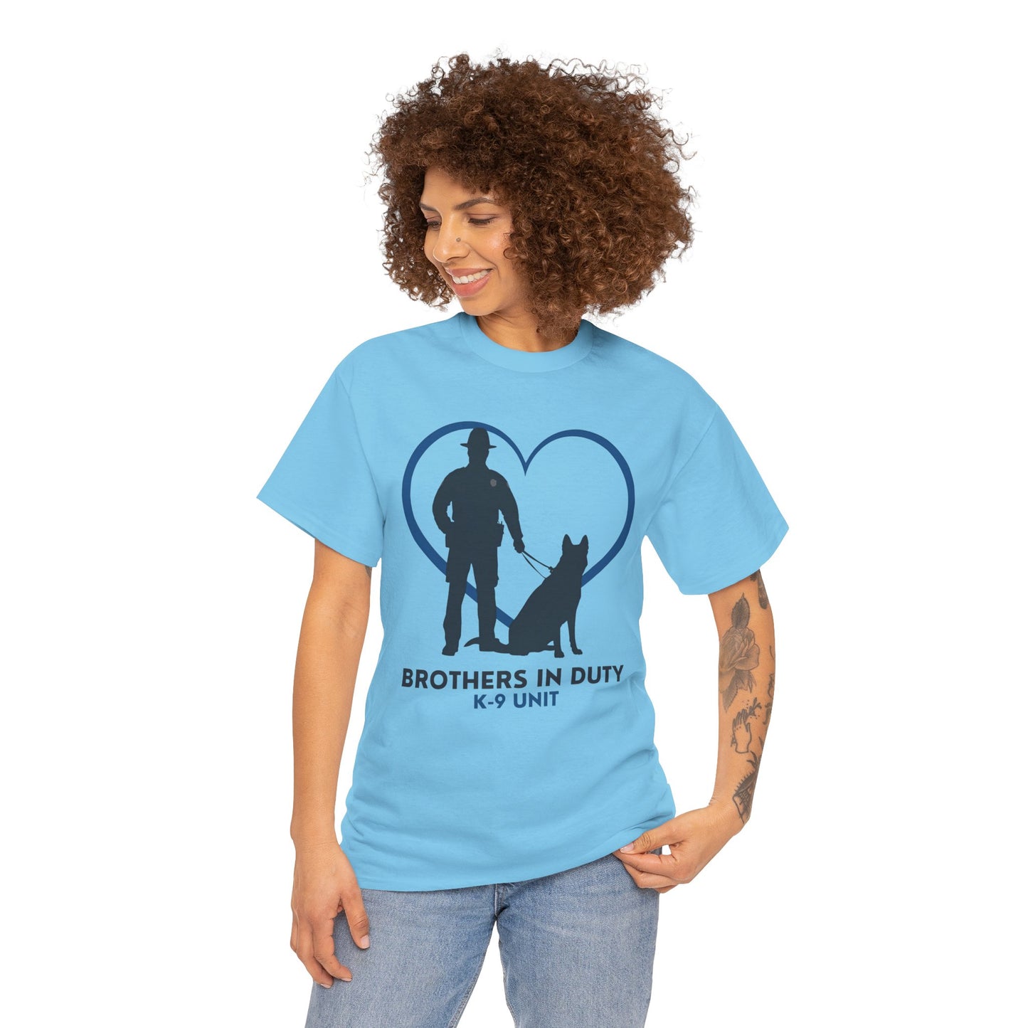 Heartfelt K-9 Unit Tee - Brothers In Duty | Police Officer Gift, Dog Lover Shirt, Law Enforcement Apparel