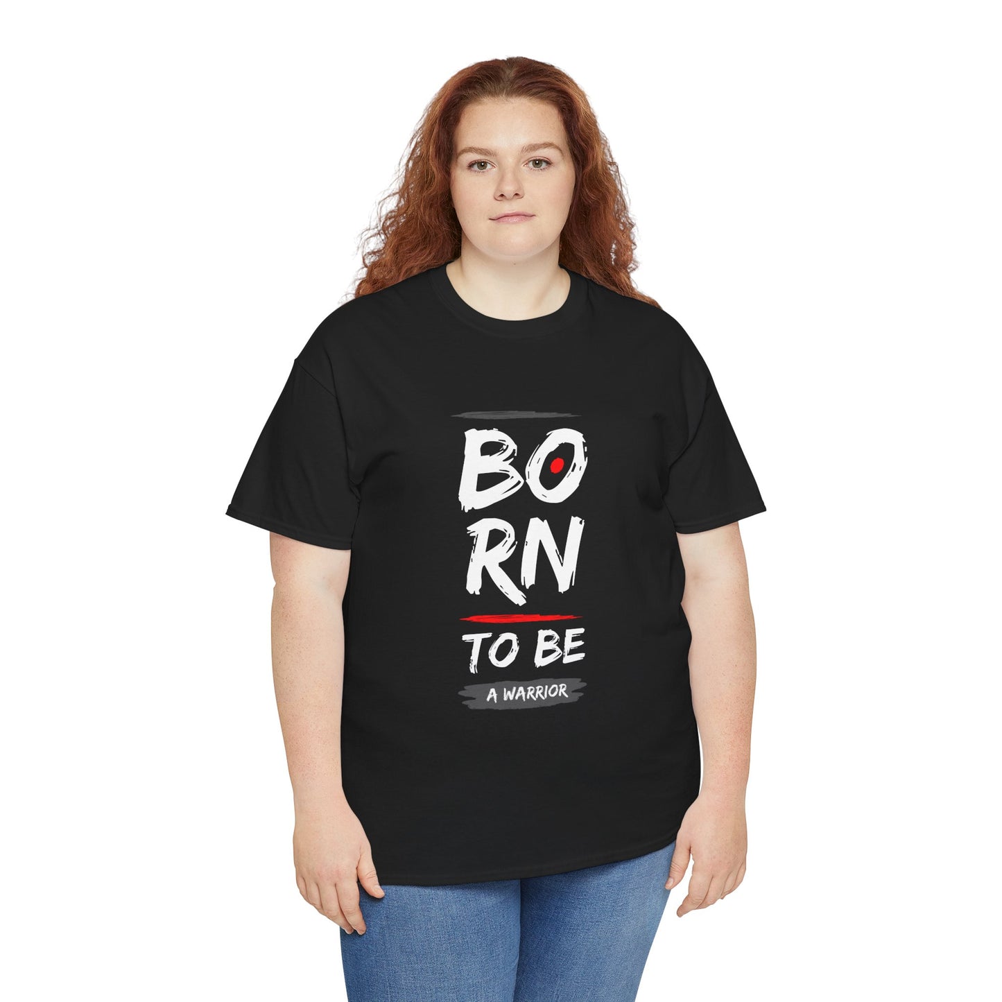 Born to Be a Warrior Unisex Heavy Cotton Tee, Inspirational Shirt for Veterans, Motivational Gift, Fitness Apparel, Casual Wear