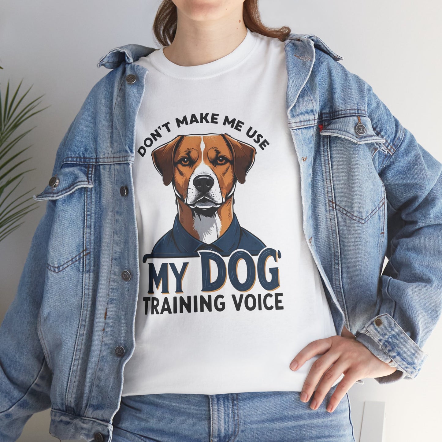 Dog Training T-Shirt - Don't Make Me Use My Dog Training Voice | Perfect Gift for Dog Owners, Casual Wear, Funny Dog Humor Shirt, Pet Training Apparel