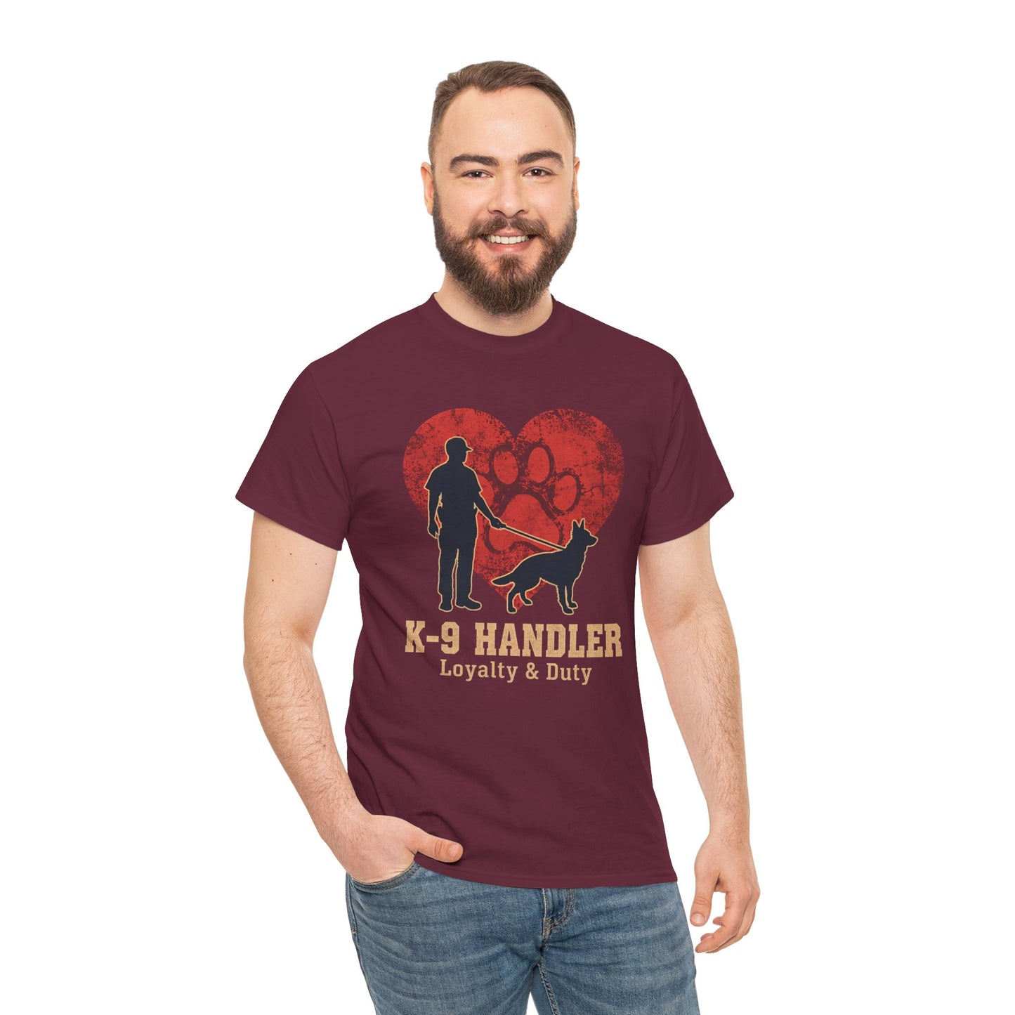 K-9 Handler Heart Tee - Loyalty & Duty, Dog Lover Gift, Pet Owner Apparel