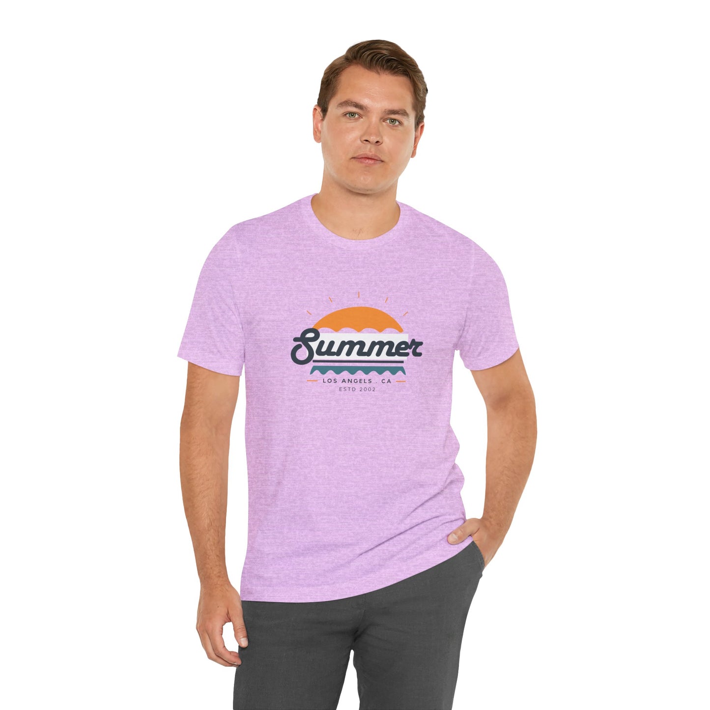 Summer Vibes Unisex Jersey Short Sleeve Tee, Beach Shirt, Casual Summer Wear, Gift for Friends, Coastal Adventure Top, LA Style Tee