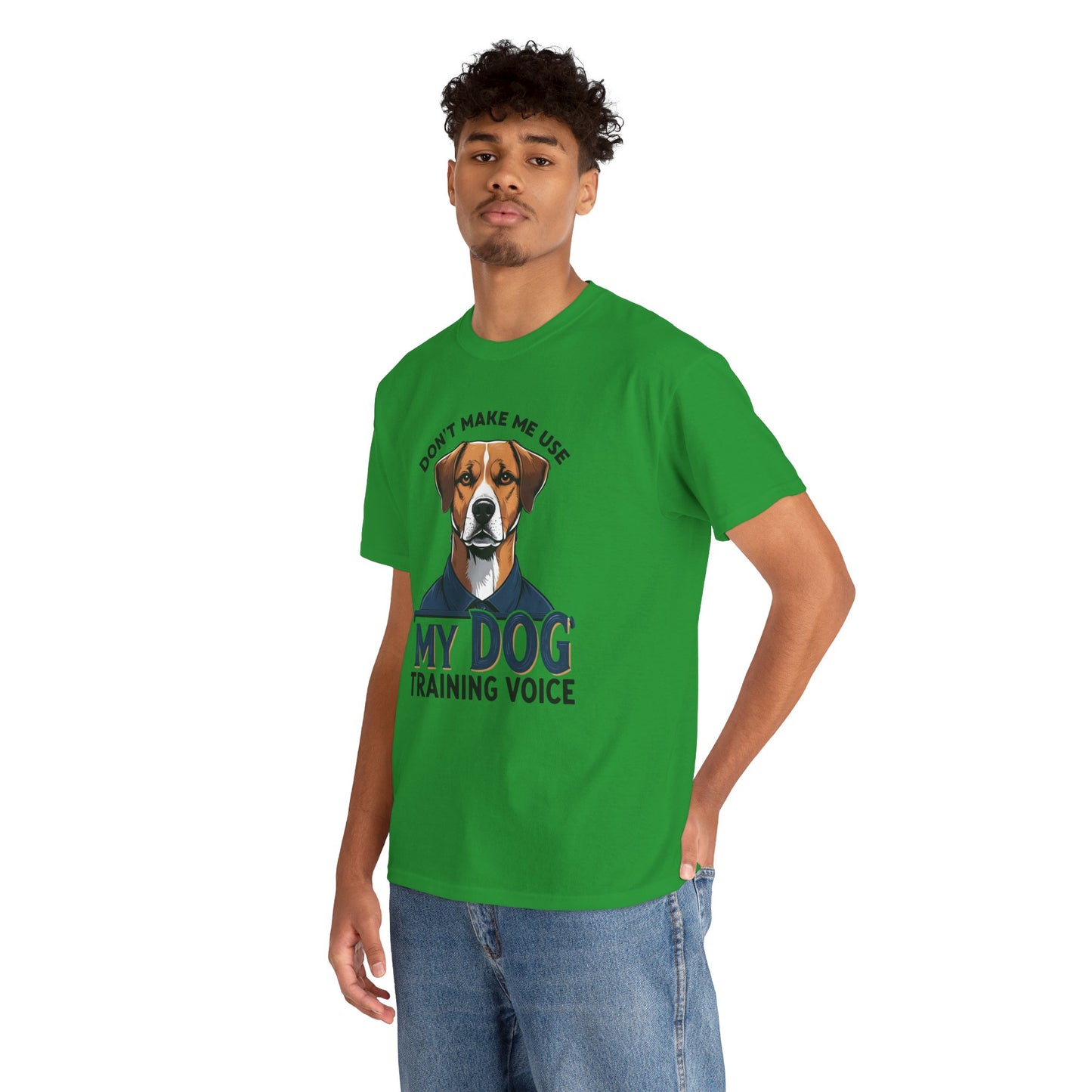 Dog Training T-Shirt - Don't Make Me Use My Dog Training Voice | Perfect Gift for Dog Owners, Casual Wear, Funny Dog Humor Shirt, Pet Training Apparel