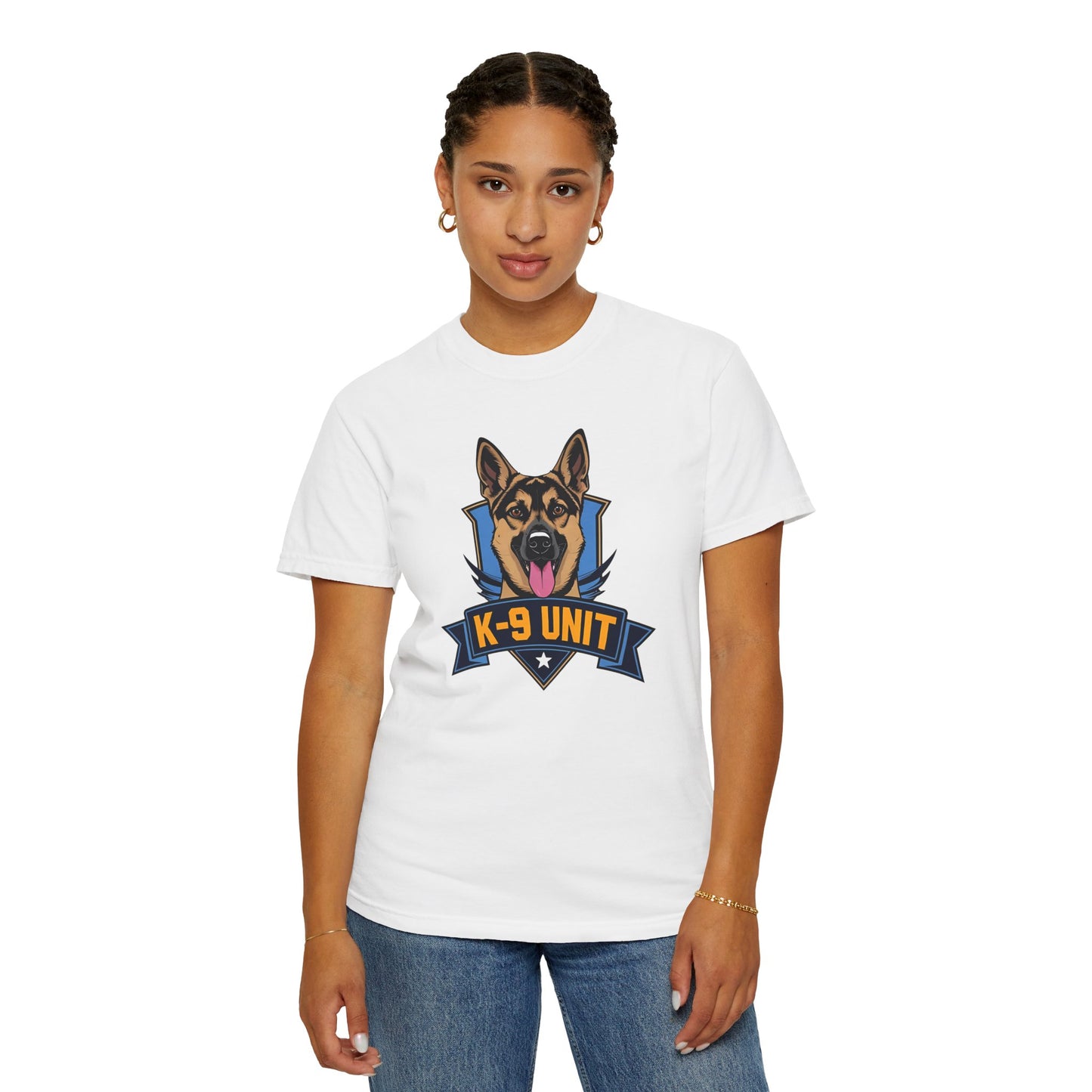 K-9 Unit Unisex Garment-Dyed T-shirt for Dog Lovers, Pet Owner Gift, Casual Wear
