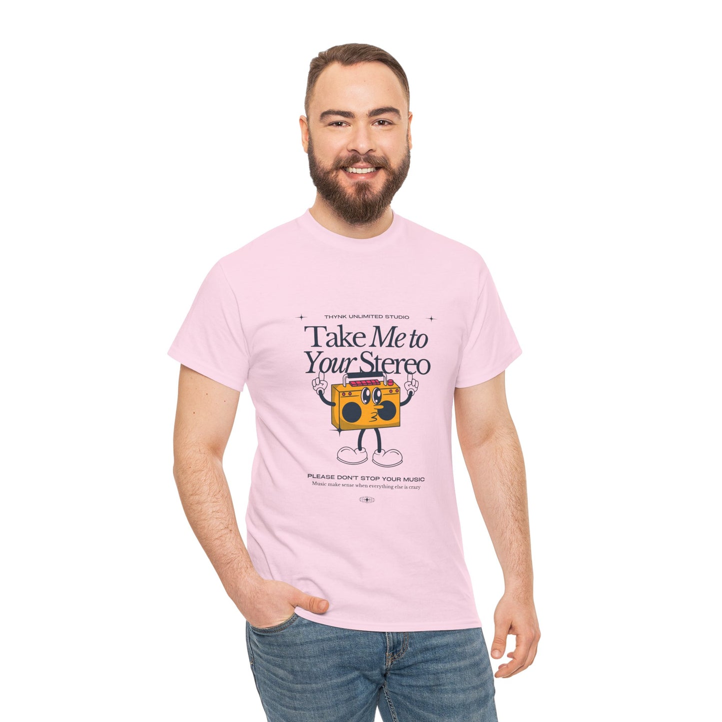 Retro Music Lover Tee - Take Me To Your Stereo, Vintage Style Shirt, Graphic T-Shirt, Unisex Cotton Top, Perfect Gift for Musicians, Summer Outfit