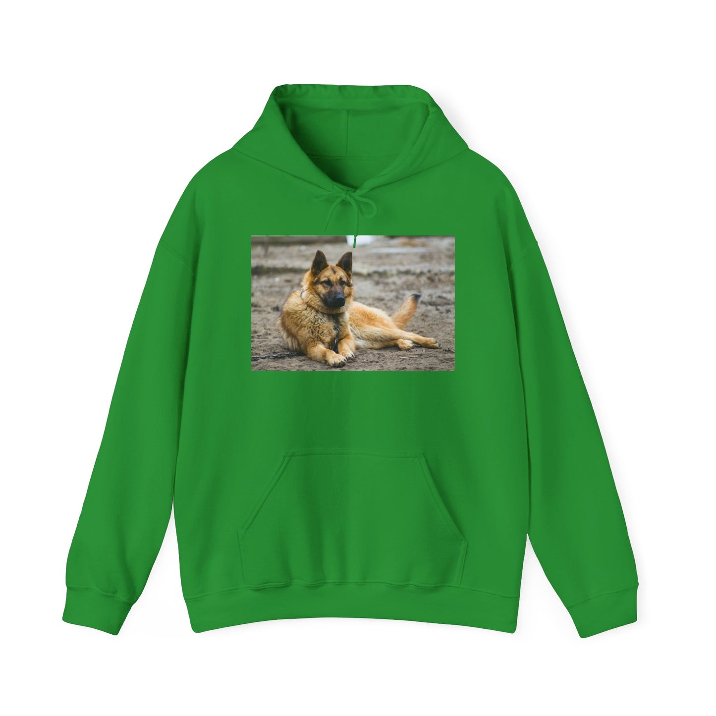 Unisex Hoodie With a Beautiful Tan German Shepherd Lying on the Ground