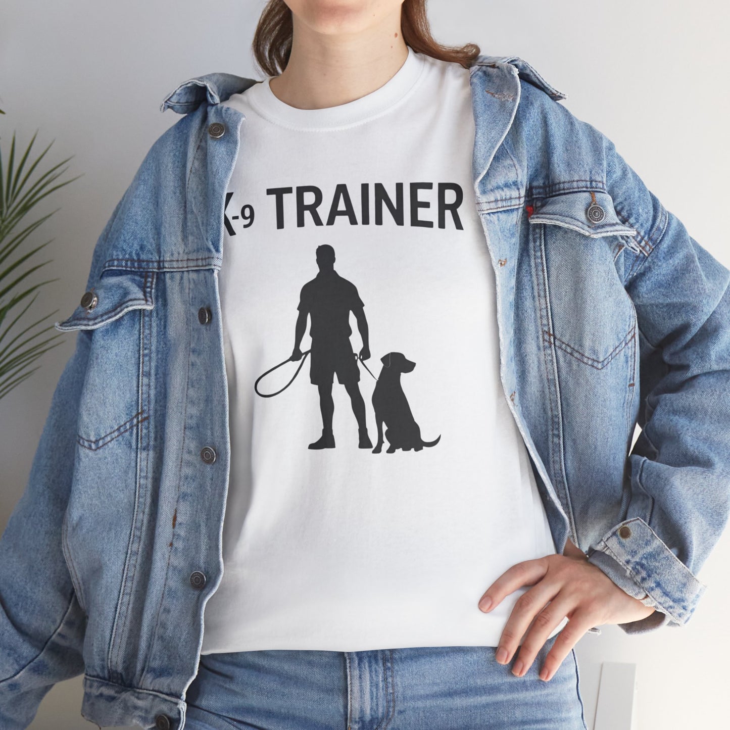 K-9 Trainer Heavy Cotton T-Shirt, Dog Owner Gift, Police Dog Shirt, Animal Enthusiast Apparel, Casual Style Tee
