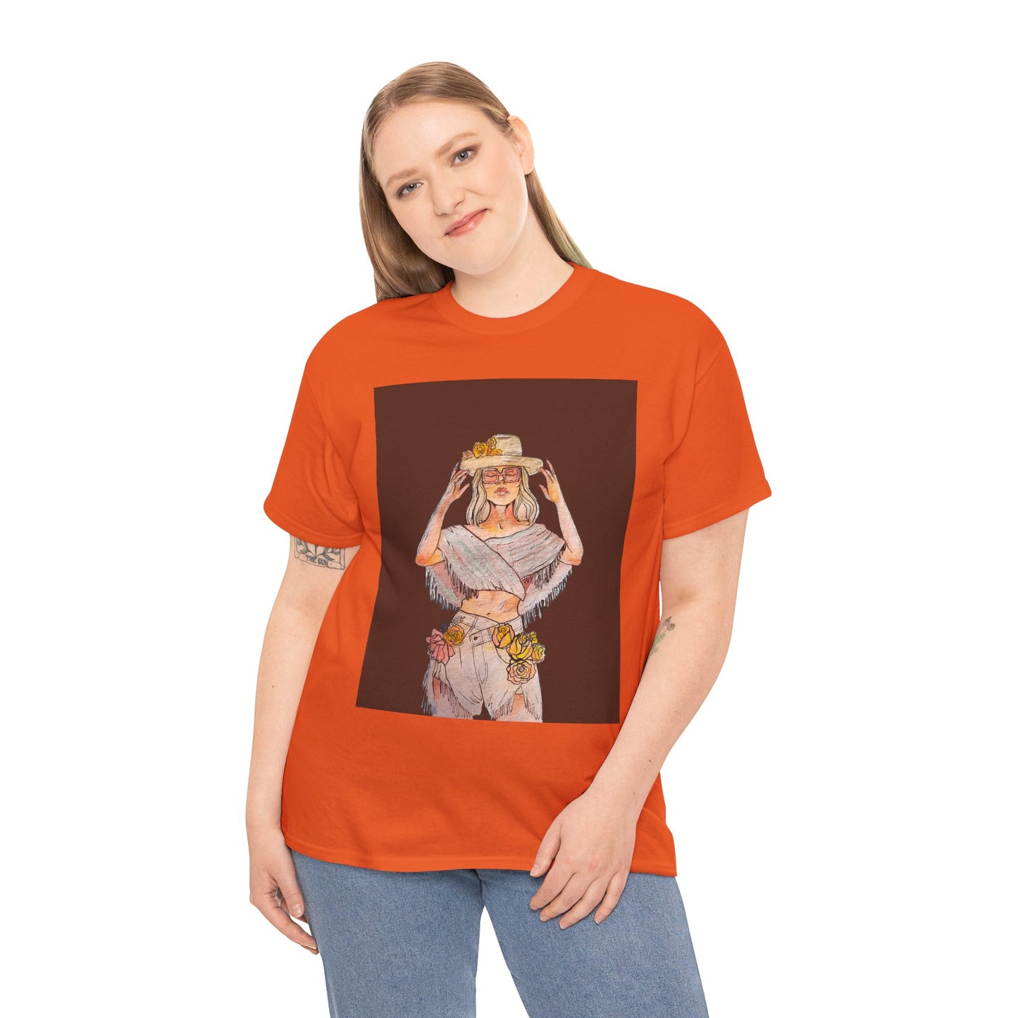 Bohemian Vibes Unisex Heavy Cotton Vintage Tee, Casual Wear, Summer Style Shirt, Gift for Her, Festival Outfit, Art-Inspired Apparel