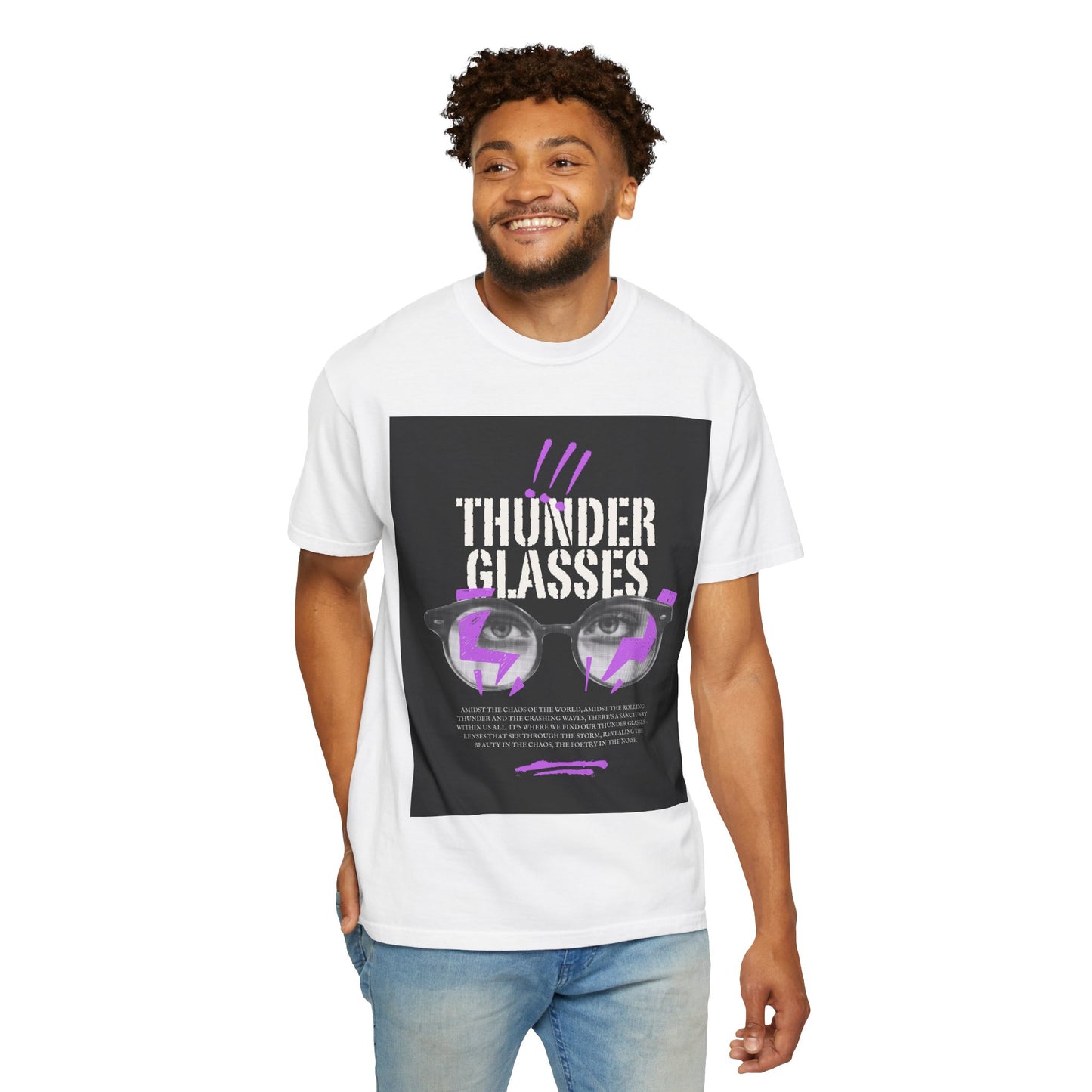 Thunder Glasses Unisex T-Shirt | Retro Graphic Tee for Music Lovers, Gift for Birthdays, Festivals, Unisex Style, Casual Wear
