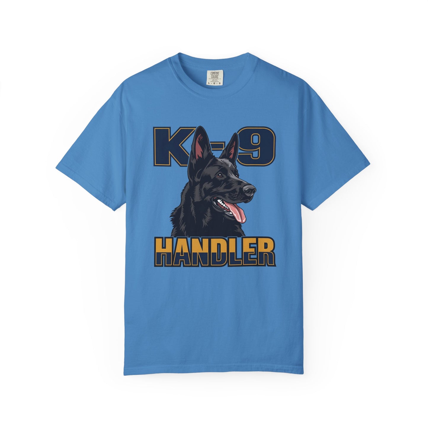 Black German Shepherd K-9 Handler T-Shirt, Garment-Dyed Unisex Tee for Dog Lovers