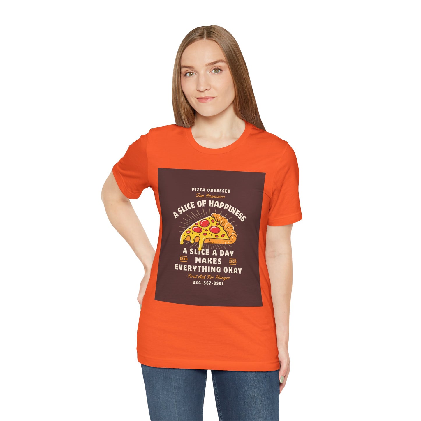 Pizza Lover's Happiness Tee, Fun Unisex T-Shirt, Casual Wear, Gift for Foodies, Pizza Party Attire, Comfortable Daily Shirt