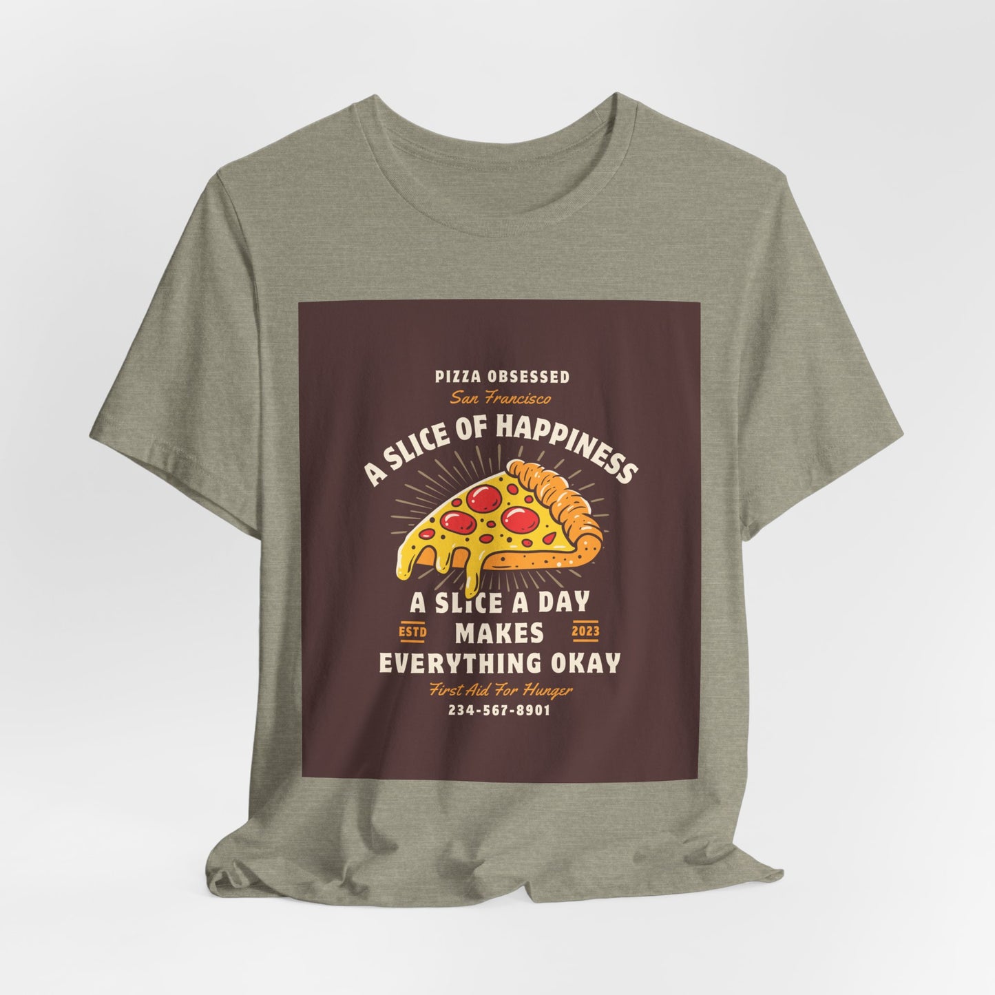 Pizza Lover's Happiness Tee, Fun Unisex T-Shirt, Casual Wear, Gift for Foodies, Pizza Party Attire, Comfortable Daily Shirt