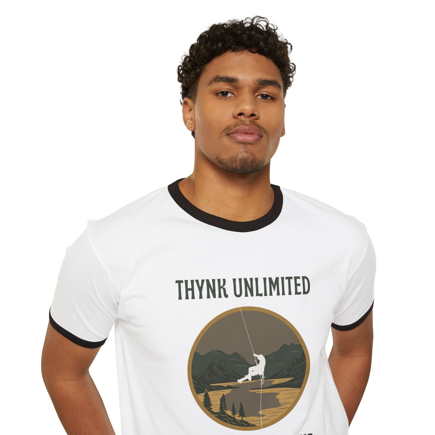 Unisex Adventure Ringer T-Shirt - Think Unlimited Casual Wear, Gift for Travelers, Nature Lovers, Unique Graphic Tee
