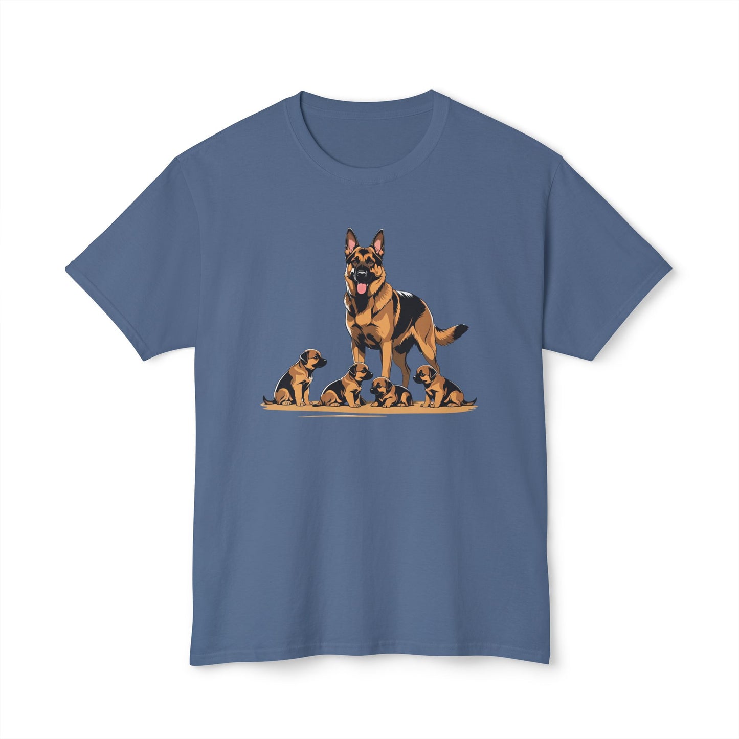Adorable German Shepherd Family T-Shirt | Dog Lover Gift, Pet Owners Tee, Animal Lovers Apparel, Cute Canine Shirt, Father's Day Gift