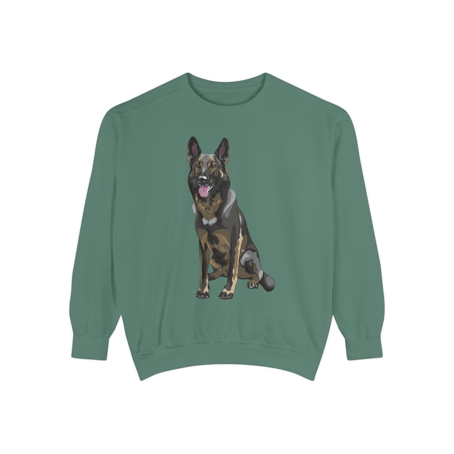 Unisex Dog Lover Sweatshirt With a Graphic of Sable German Shepherd Sloppily Sitting