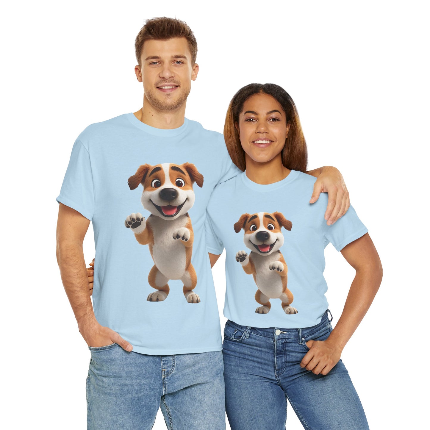 Cute Dog 3D Graphic Tee, Unisex Heavy Cotton T-Shirt, Dog Lover Gift, Fun Casual Wear