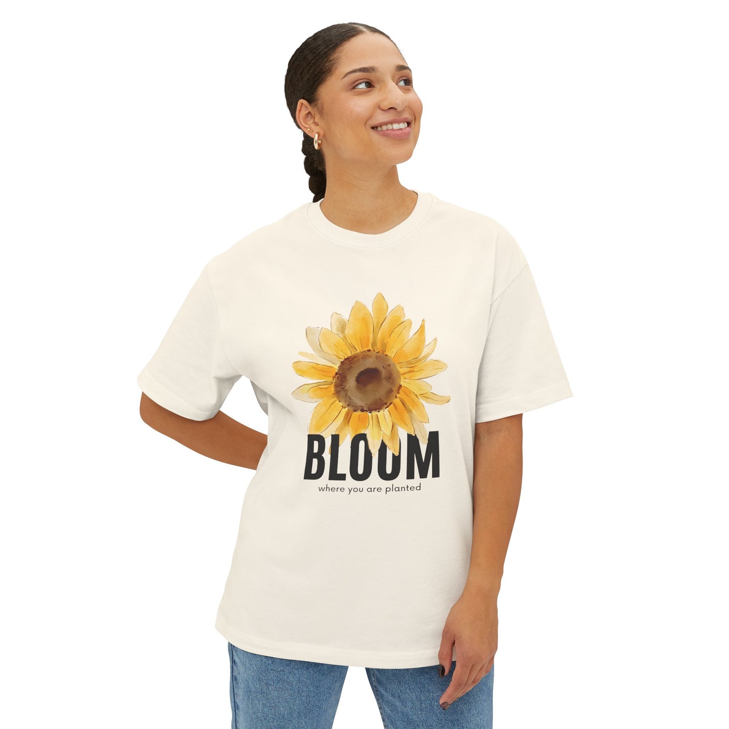 Sunflower Bloom Unisex Oversized Tee, Casual Summer Shirt, Gift for Flower Lovers, Festival Fashion, Relaxed Fit Tee