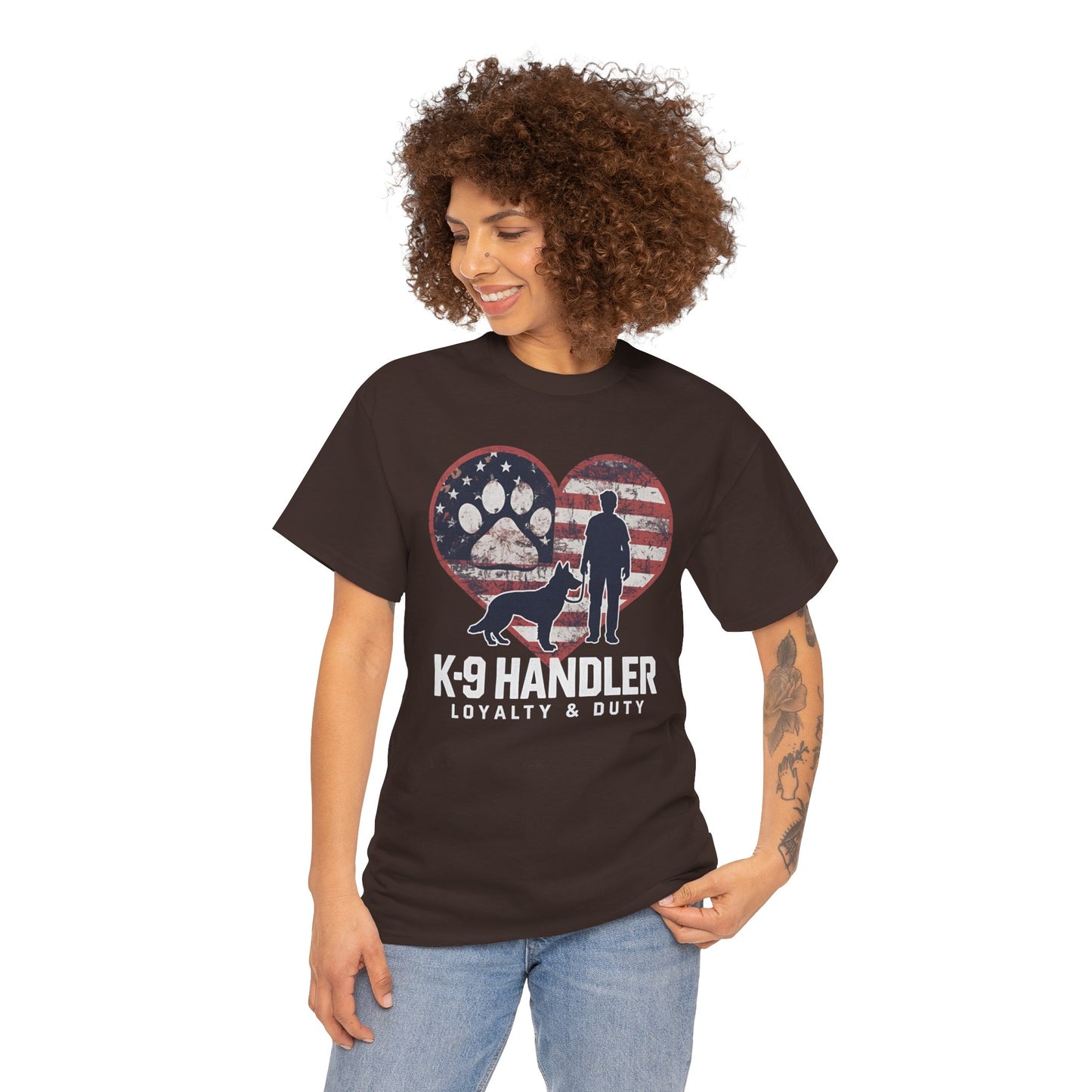 K-9 Handler Heart Tee | Loyalty & Duty T-Shirt | Dog Lover Gift, Police Support Shirt
