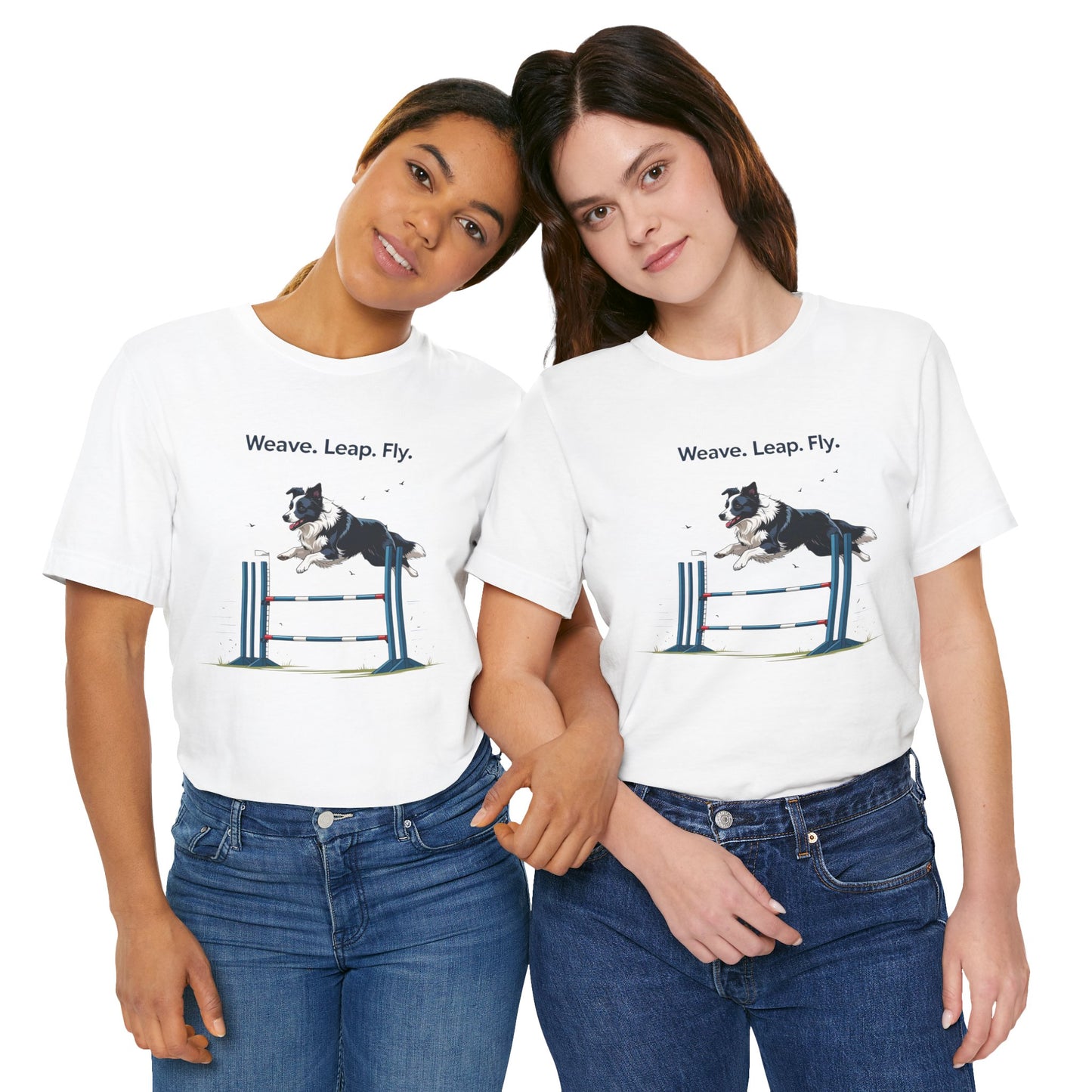Dog Agility Spirit T-Shirt, Weave Leap Fly Tee, Gifts for Dog Lovers, Pet Enthusiasts, Animal Lovers T-Shirt, Casual Wear, Dog Show Gear