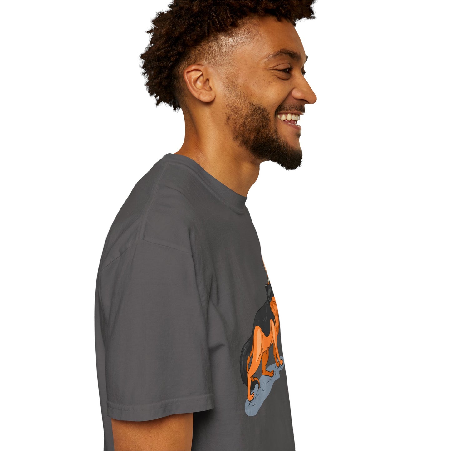 Unisex Dog Lover T-Shirt With a Cartoon of Astonished German Shepherd Turning His Head