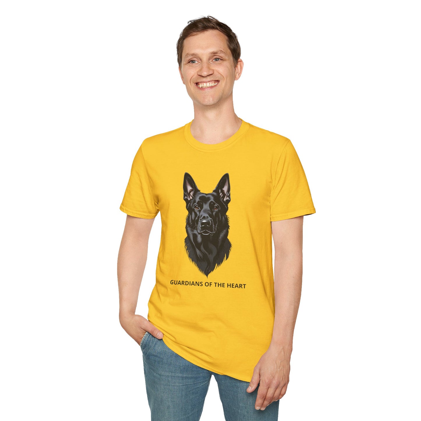 Guardians of the Heart Black German Shepherd T-Shirt, Dog Lover Shirt, Pet Memorial Tee, Unisex Animal T-Shirt, Gift for Dog Owners