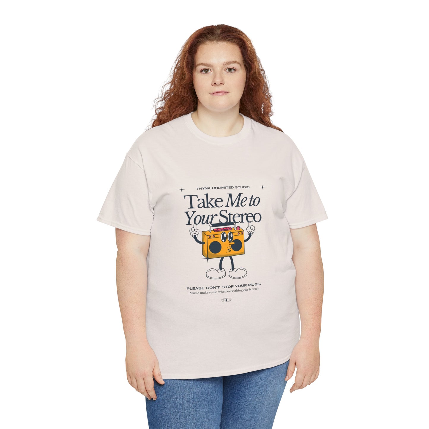 Retro Music Lover Tee - Take Me To Your Stereo, Vintage Style Shirt, Graphic T-Shirt, Unisex Cotton Top, Perfect Gift for Musicians, Summer Outfit