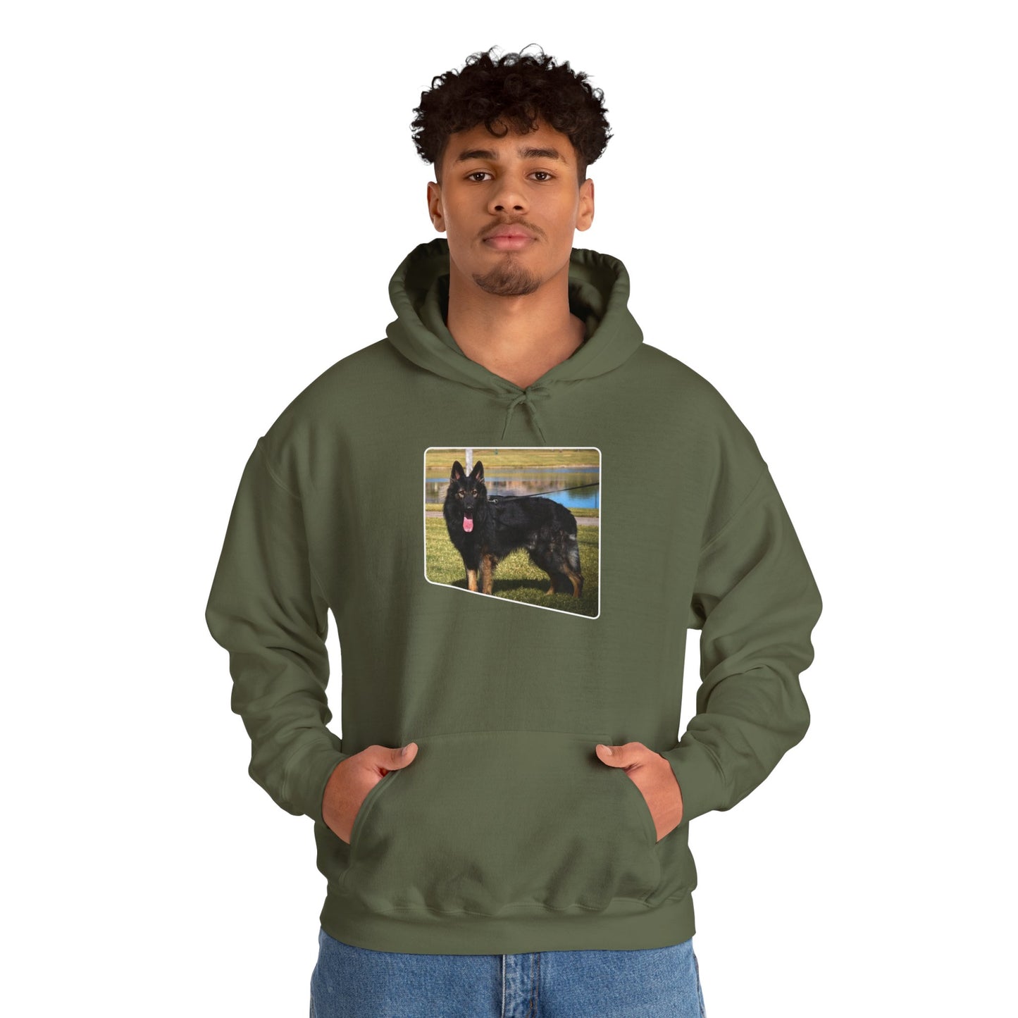 Unisex Dog Lover Hoodie With an Old Fashioned Working Line German Shepherd