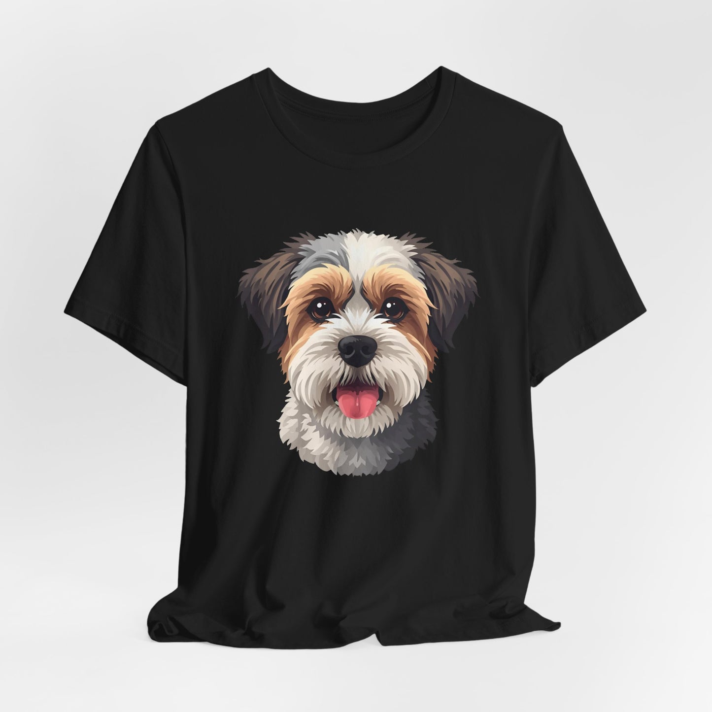 Unisex Dog Lover T-Shirt Featuring a 3D Design of Cute Fluffy Bichon Frise Mix | Gift for Dog Owners