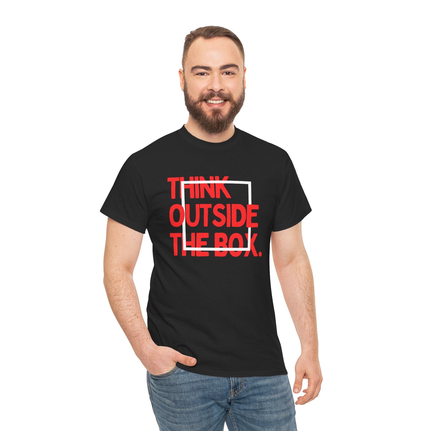 Creative Thinking Unisex Cotton Tee - Thin Out of Box, Inspirational Shirt, Motivational Gifts, Trendy Top for All Occasions, Perfect for Dreamers