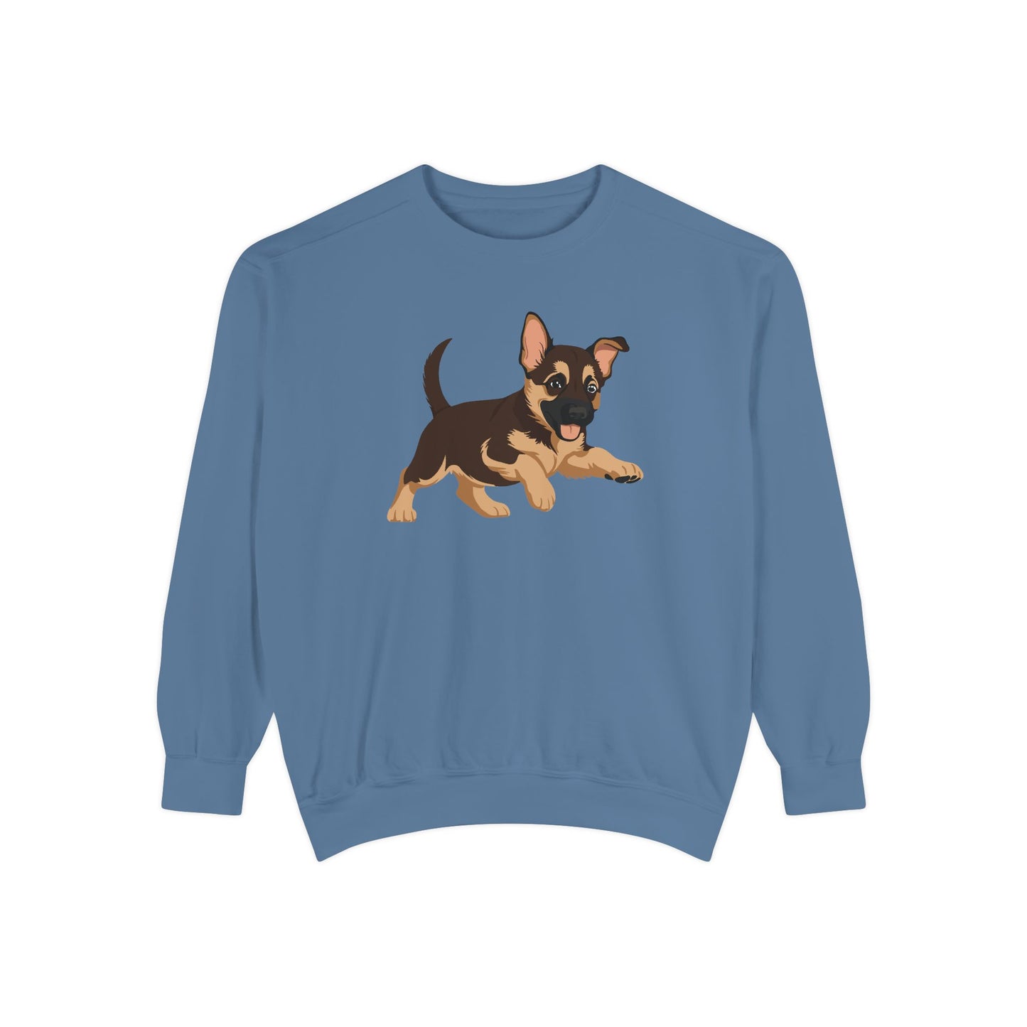 Unisex Dog Lover Sweatshirt With a Graphic of Cute Playing German Shepherd Puppy