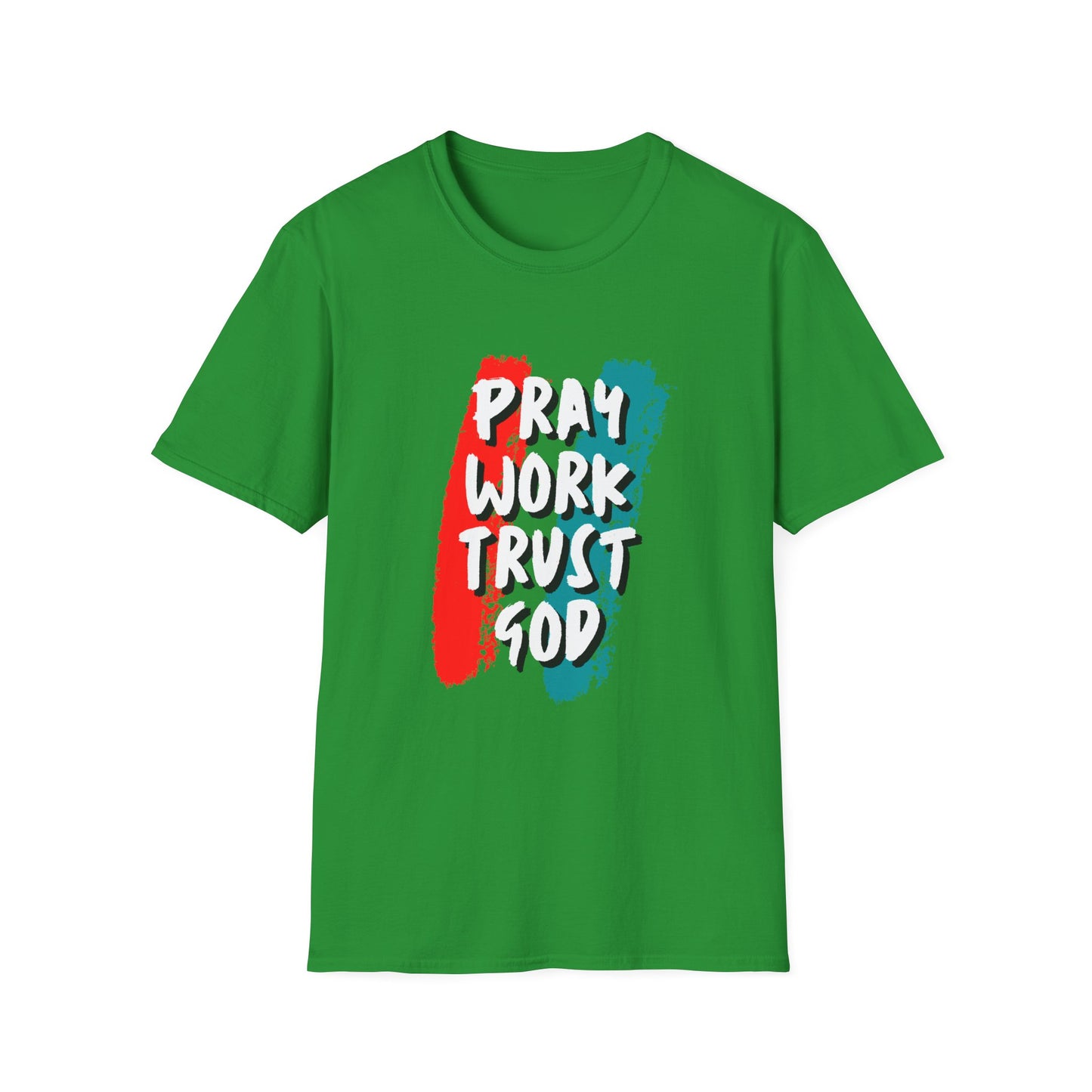 Inspiration Unisex T-Shirt - Pray, Work, Trust God, Motivational Tee, Faith-Based Apparel, Casual Wear, Gift for Believers, Christian Clothing