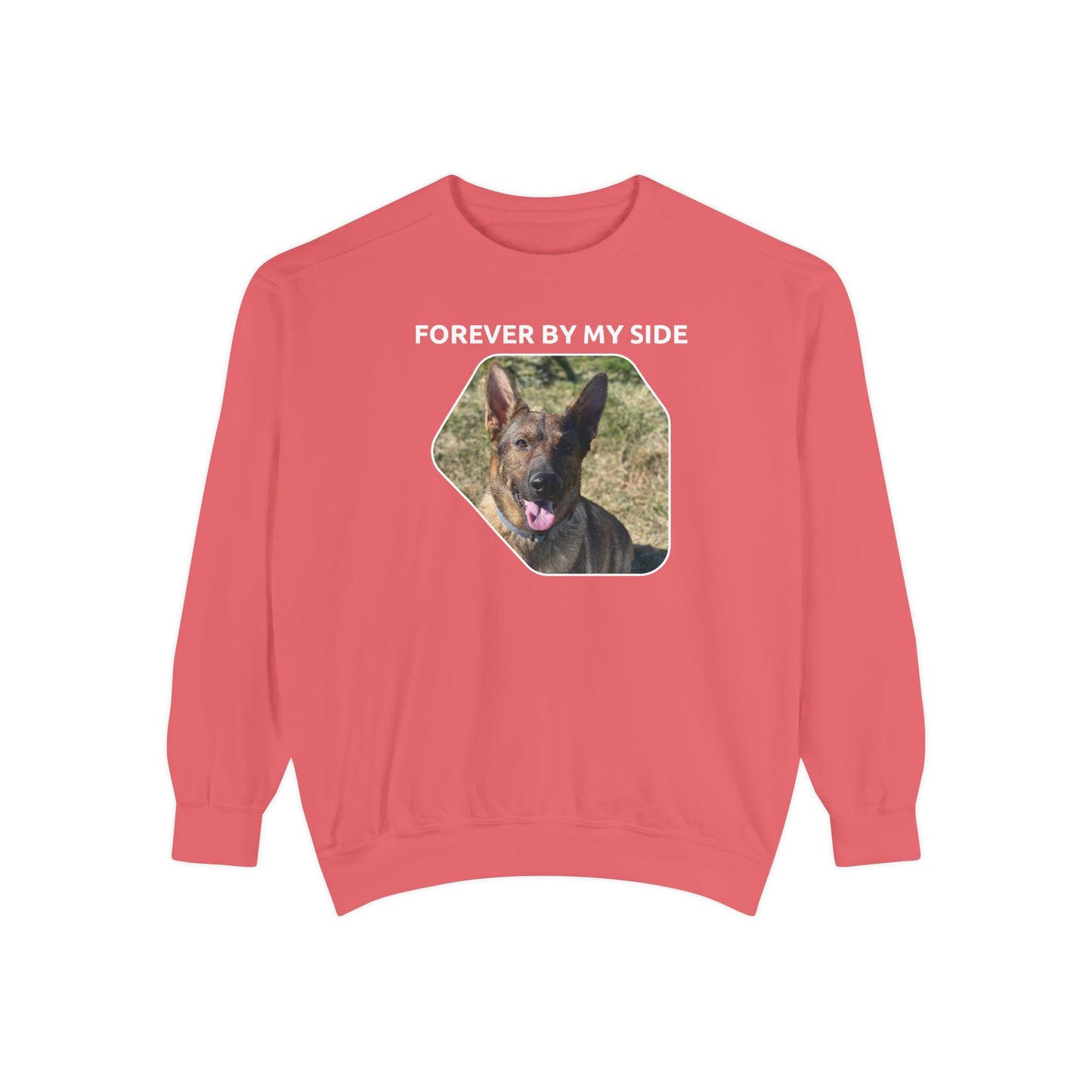 Unisex Dog Lover Sweatshirt With a Sable German Shepherd and Caption Forever By My Side